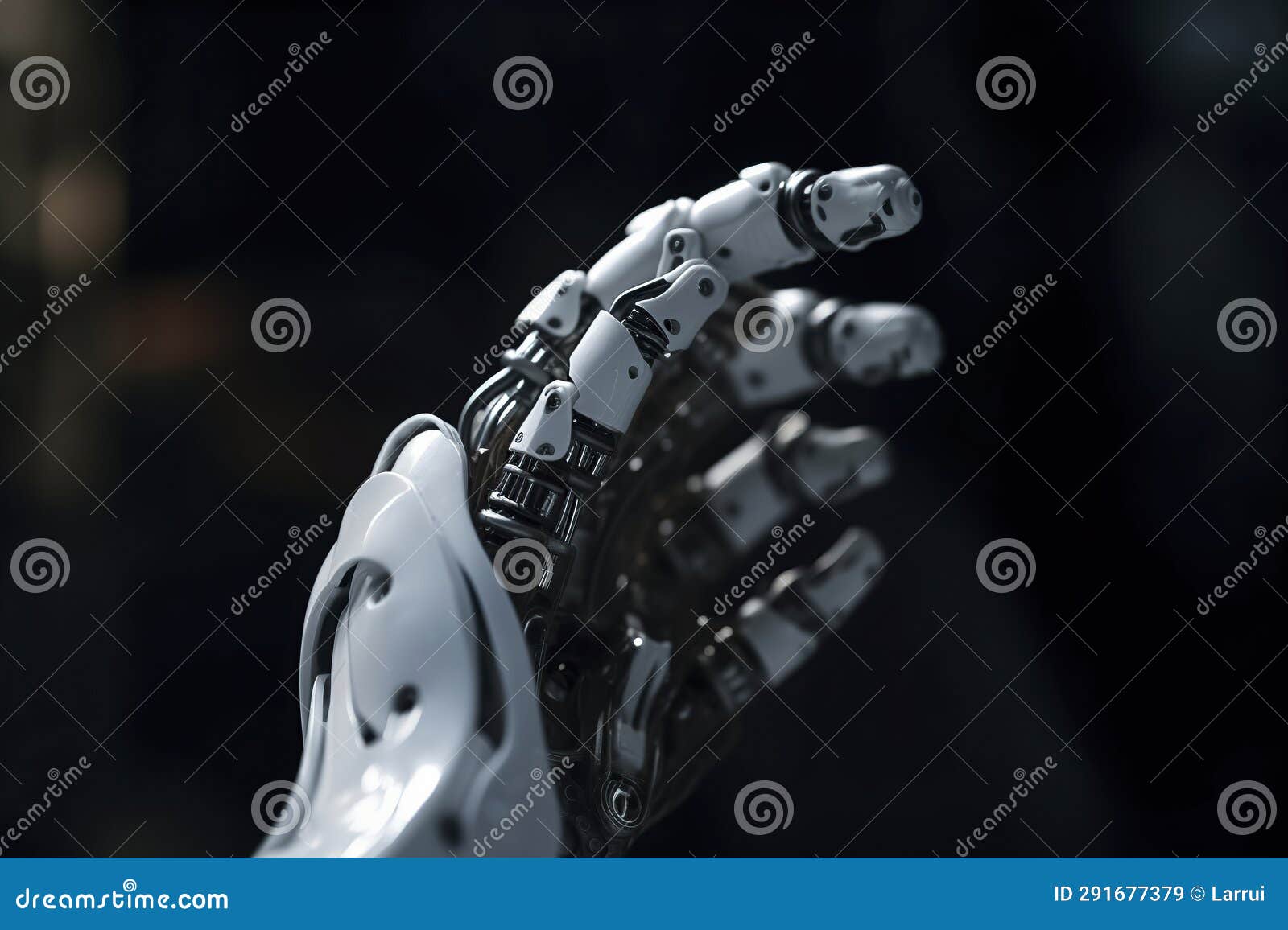 innovative white metallic robot hand: a futuristic marvel of precision and advanced technology, ai generative