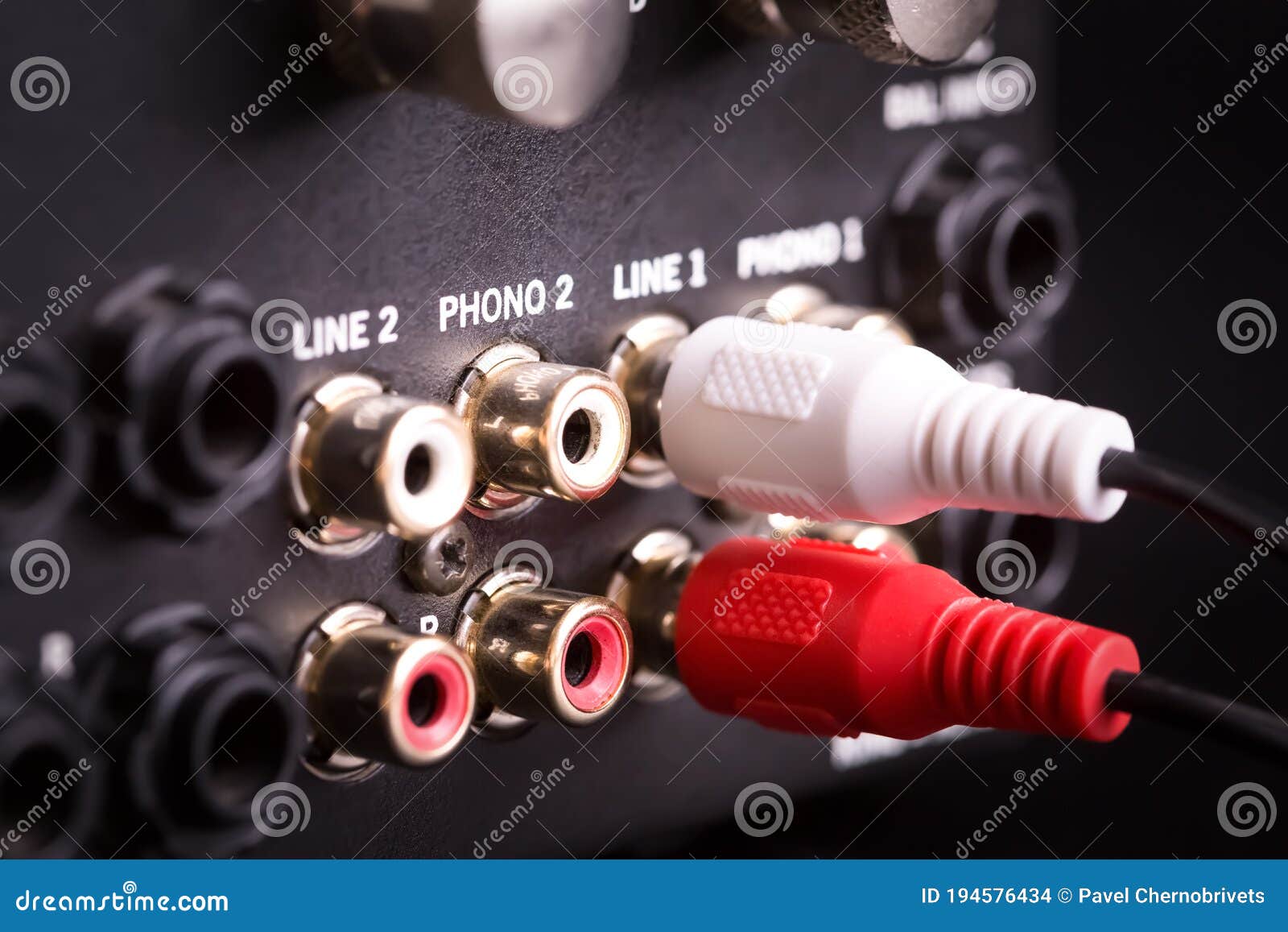 Inputs and Outputs on Back Panel of Dj Mixer Stock Photo Image of