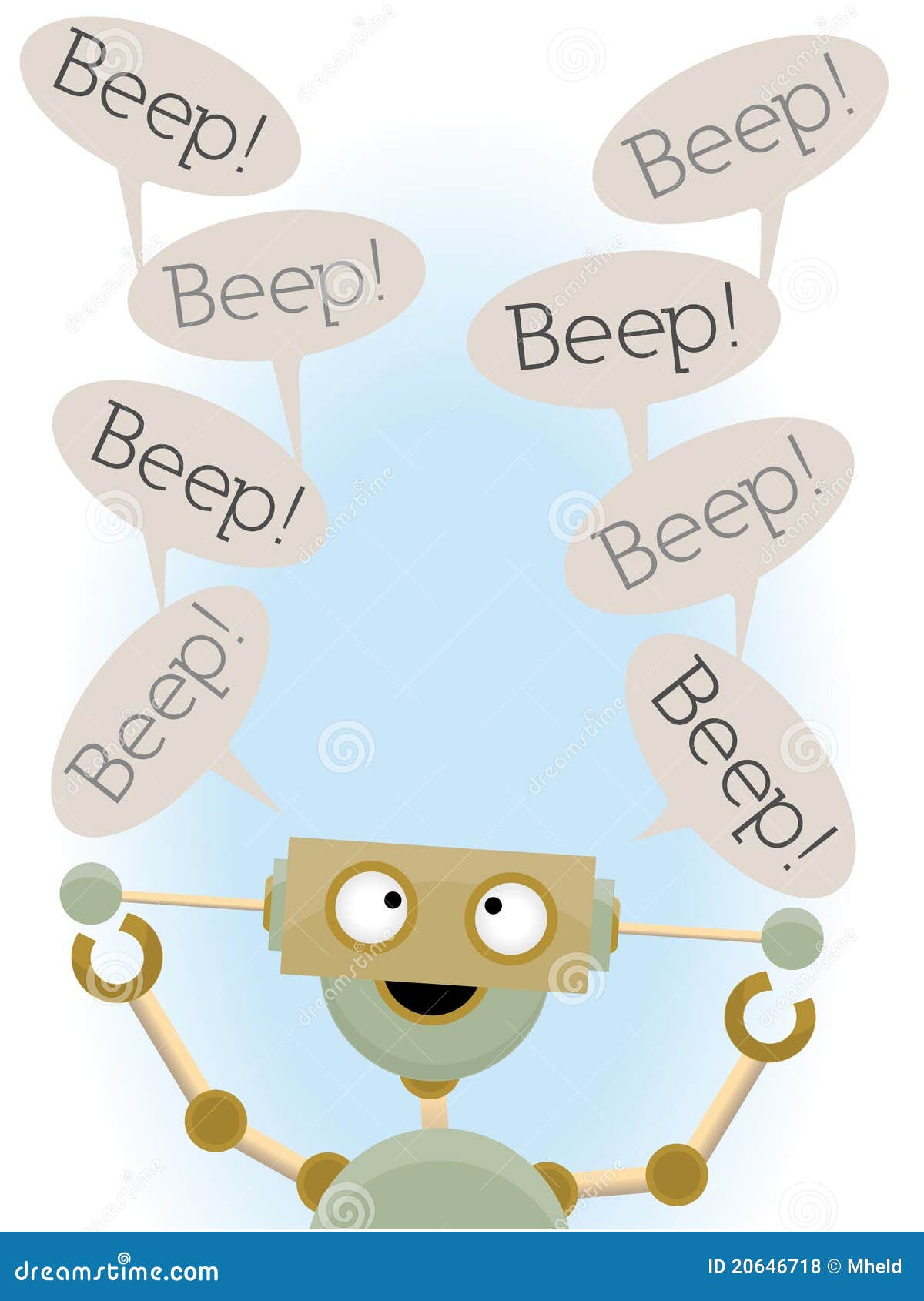 insane cute robot saying beep