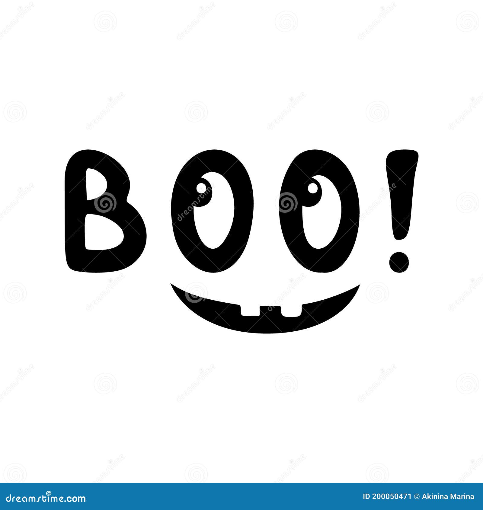 Elementos de desenho animado de halloween e letras boo