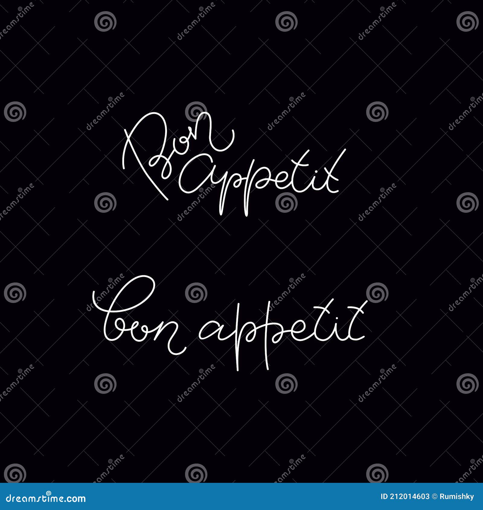 Stylish Lettering in French `Bon Appetit` Stock Vector - Illustration ...