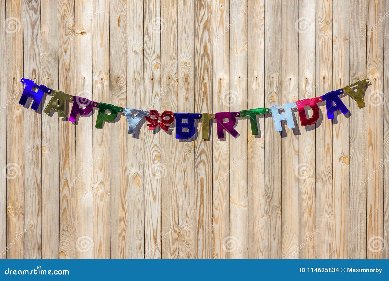 The Inscription Happy Birthday from Multi-colored Letters Hangs Stock ...