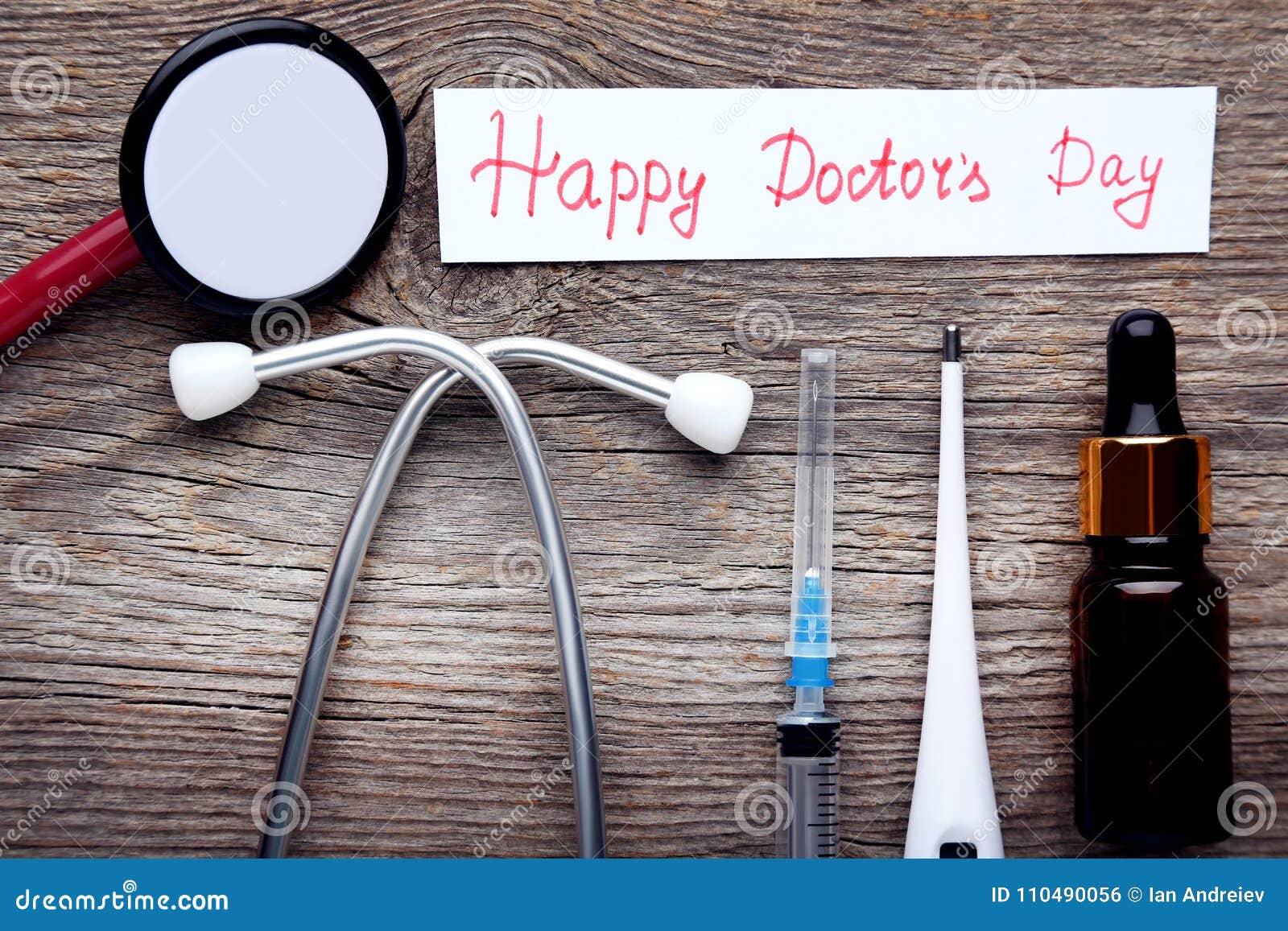 Inscription Happy Doctors Day Stock Photo - Image of illness ...