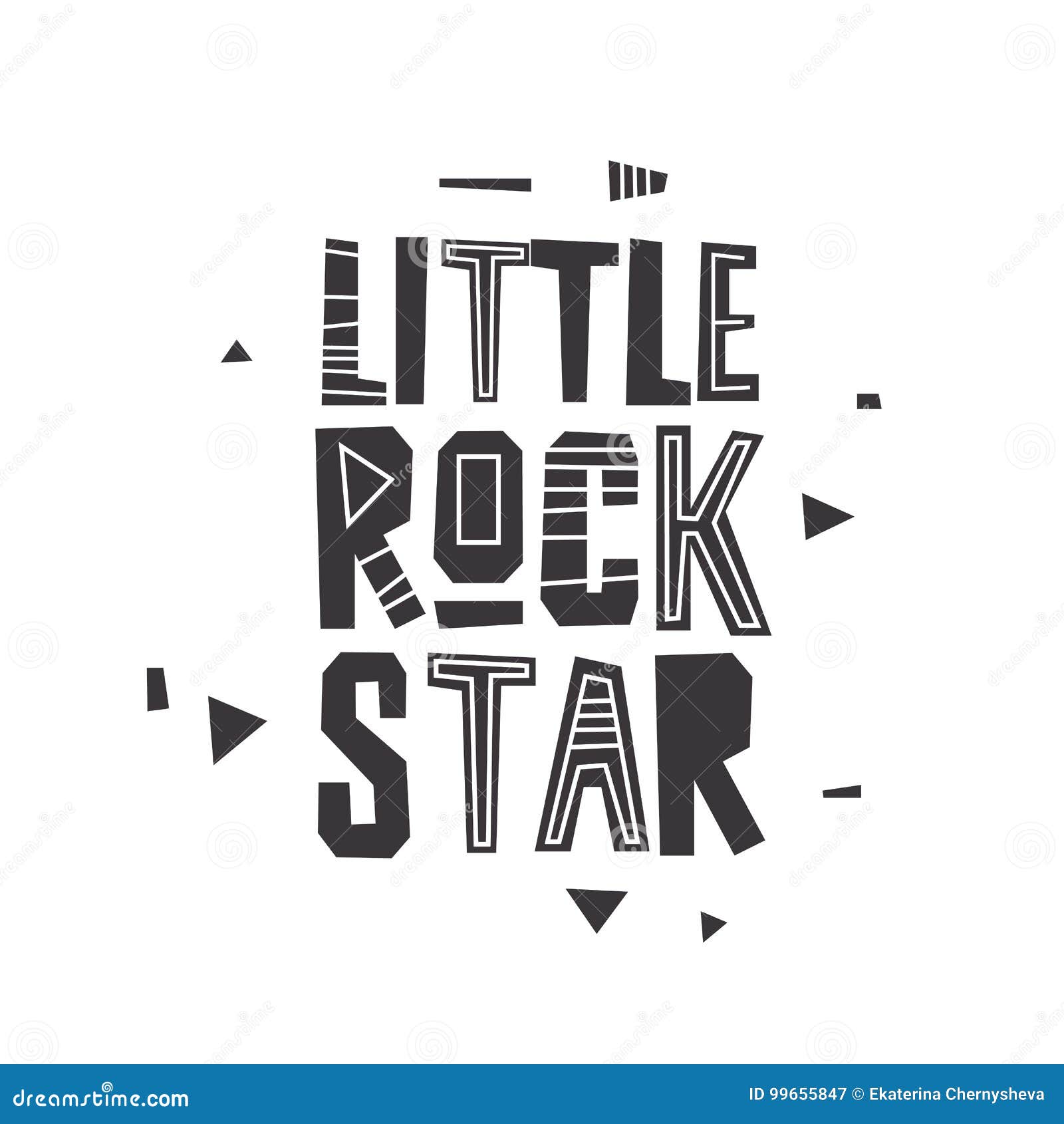 Inscription Little Rock Star. Lettering Stock Vector - Illustration of ...