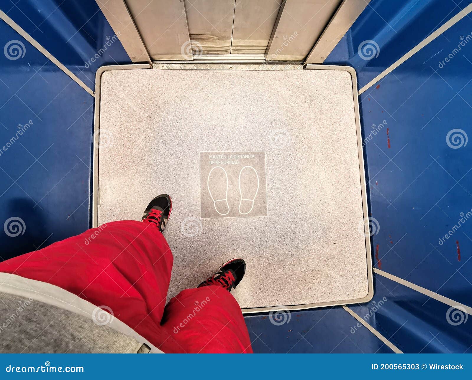 Inscription in Spanish on the Elevator Floor, Meaning Keep the Safe