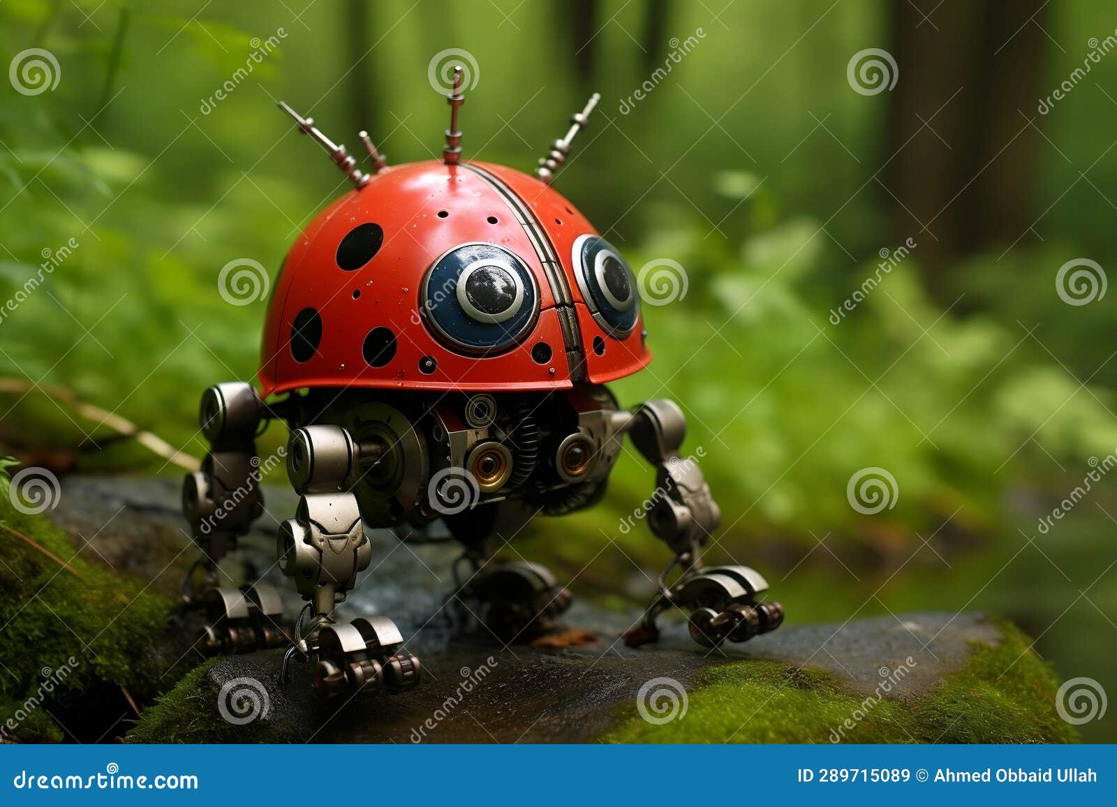 insect-inspired robot: ladybug's nature adventure. generative by ai