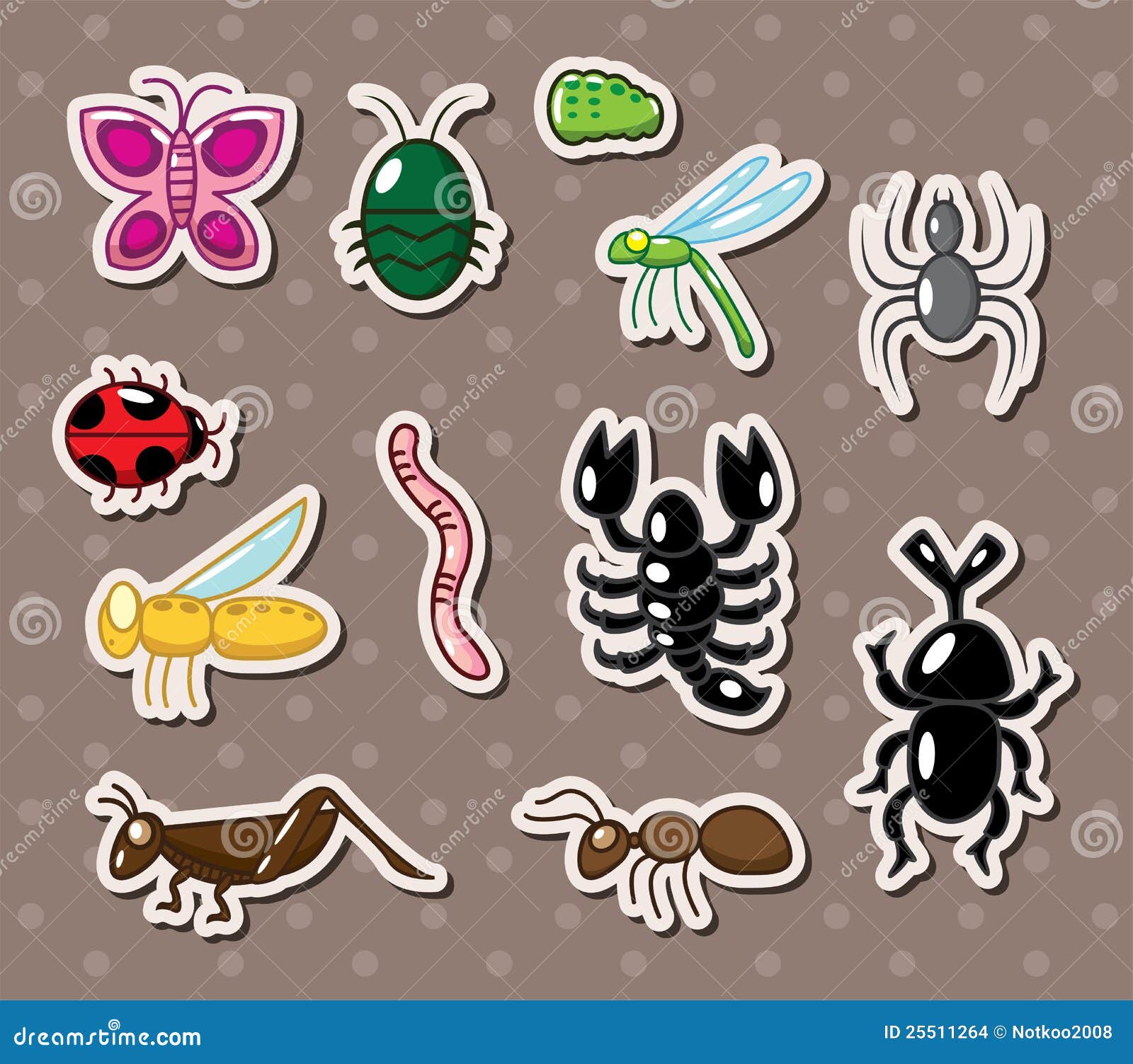 Insect stickers stock vector. Illustration of object 25511264