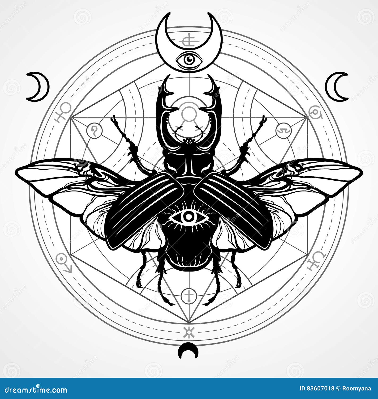 Insecte Cornes Cercle Mystique Symbole sot rique La Insecte Cornes Cercle Mystique Symbole sot rique La