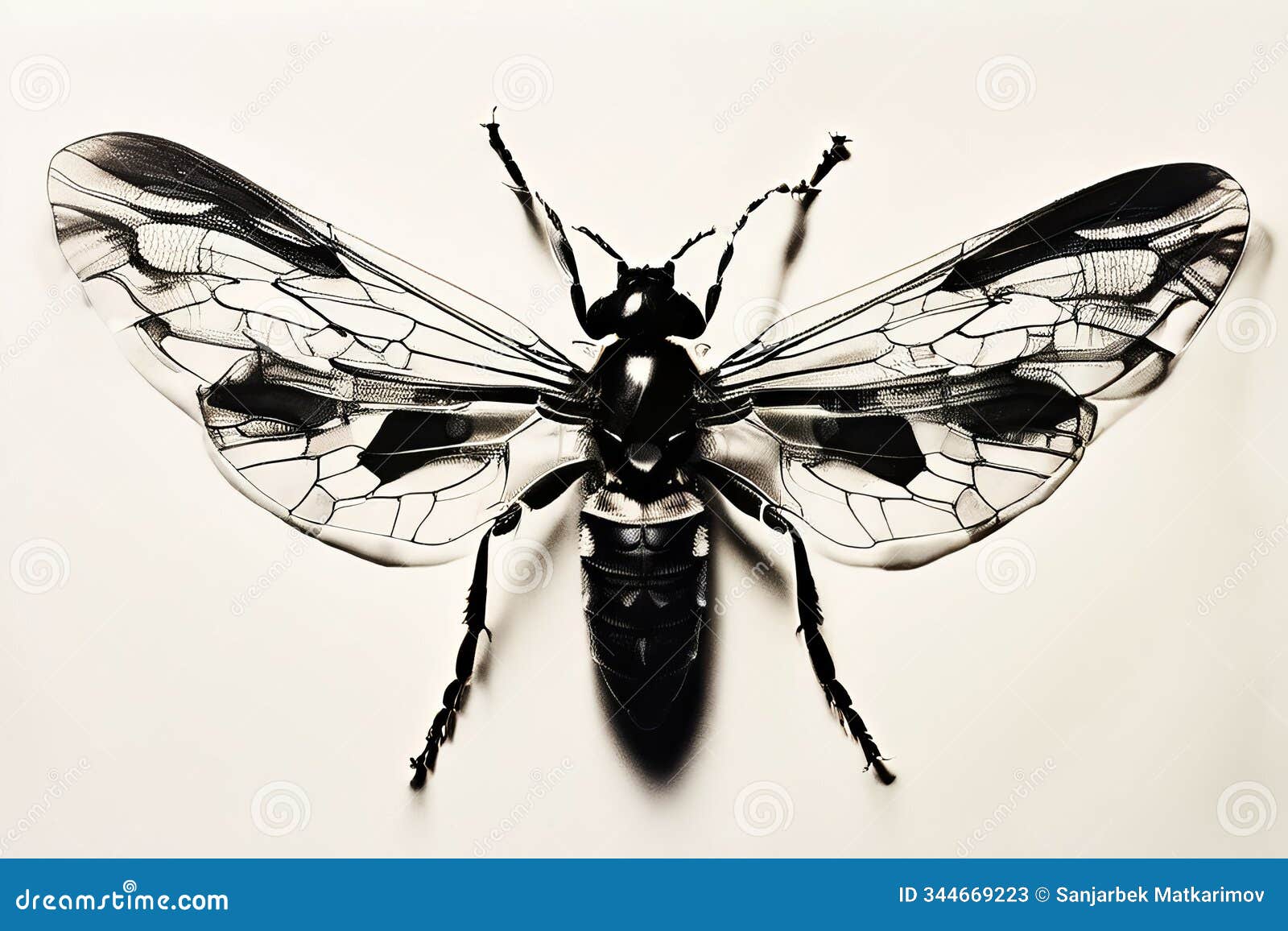 insects body impression on paper photogram