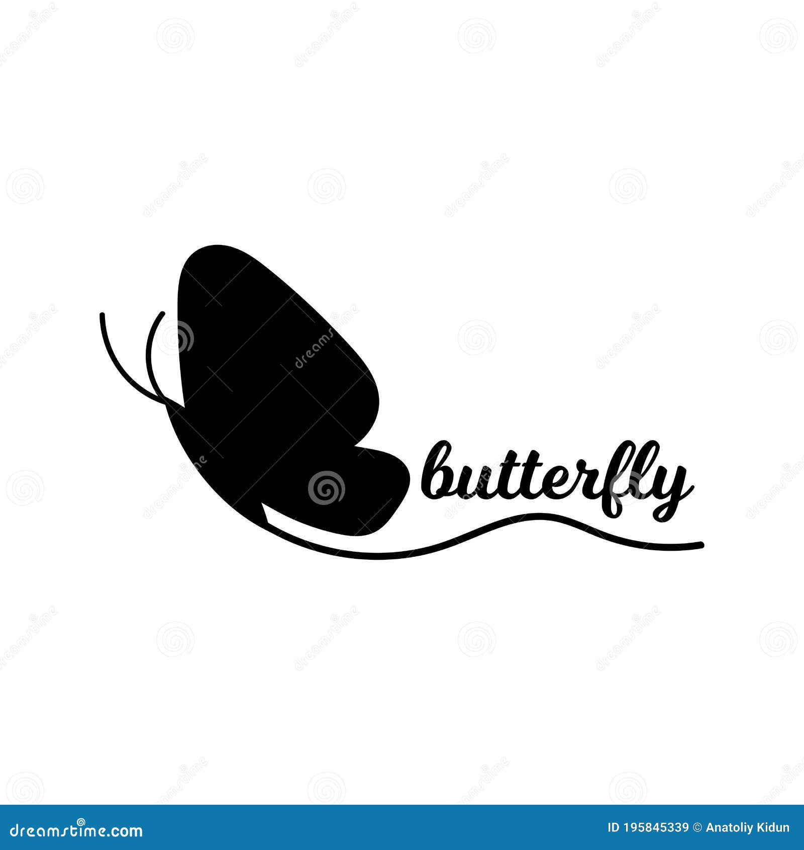 Black Butterfly Silhouette Logo Template Vector