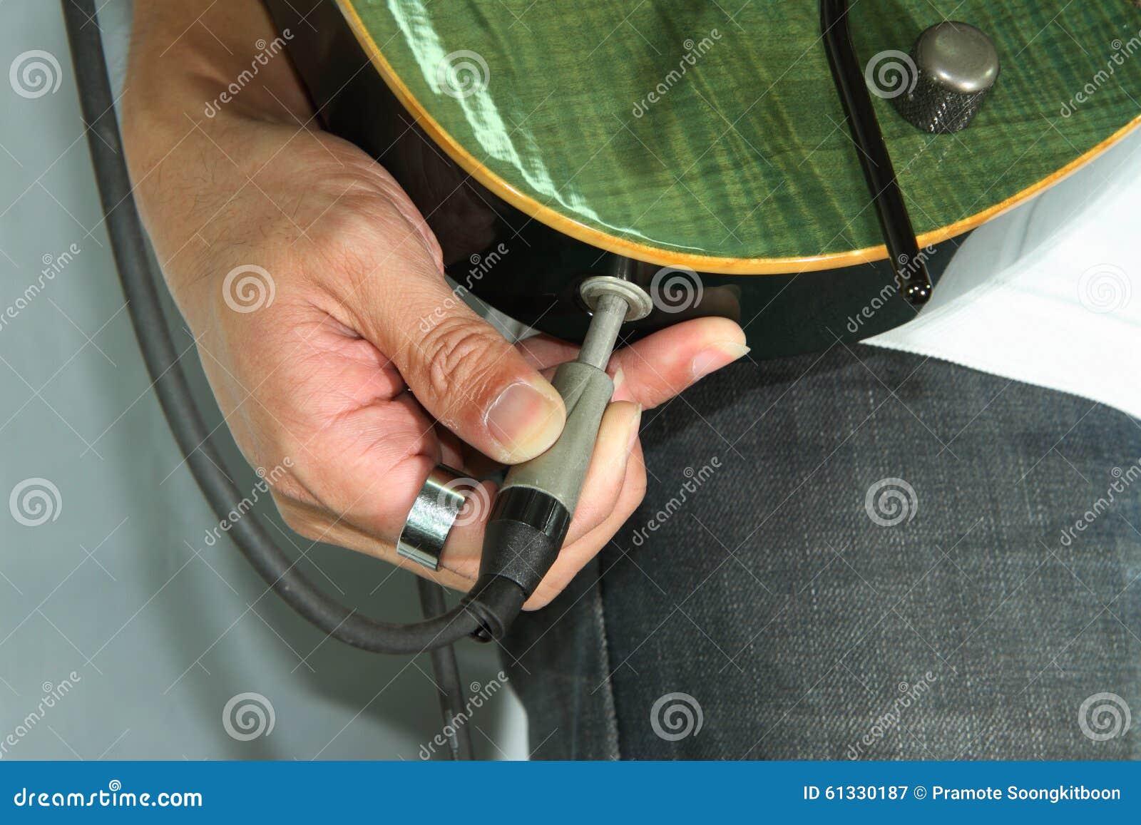 Insert Guitar Jack cable stock image. Image of balanced 61330187