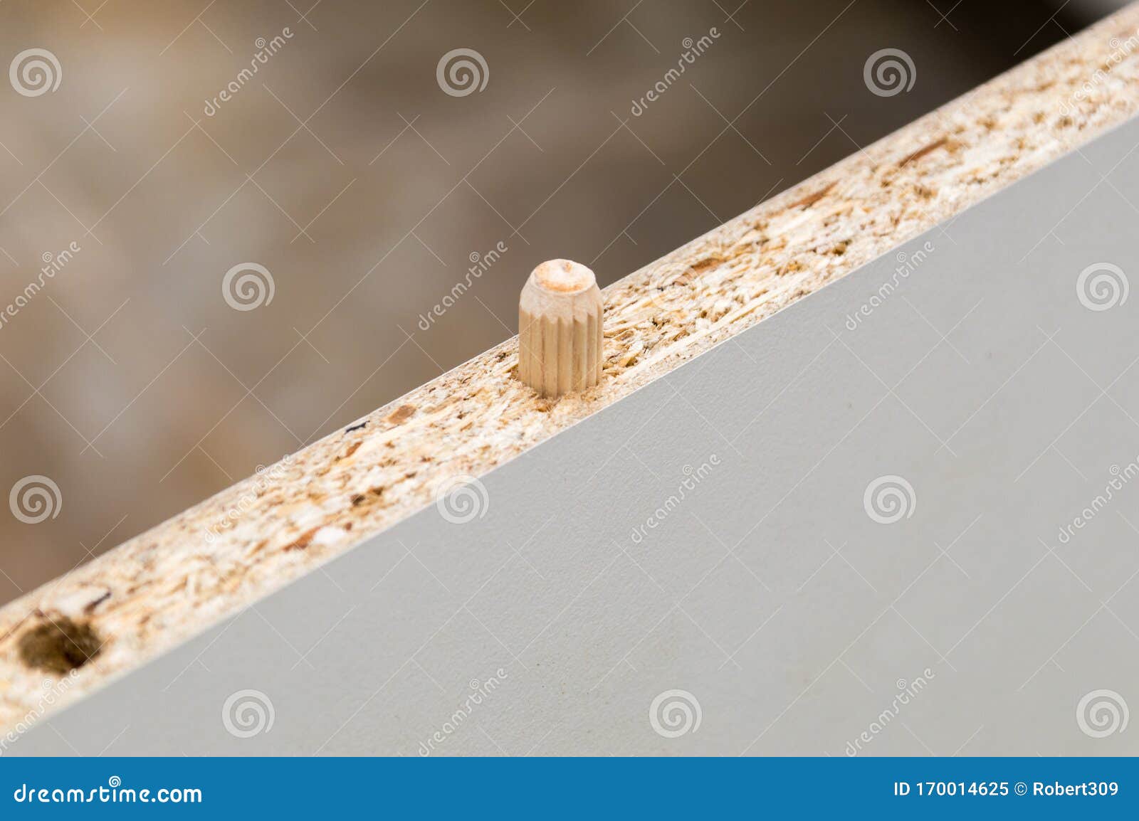 Inserted Wooden Peg in Furniture Stock Image Image of close, wood
