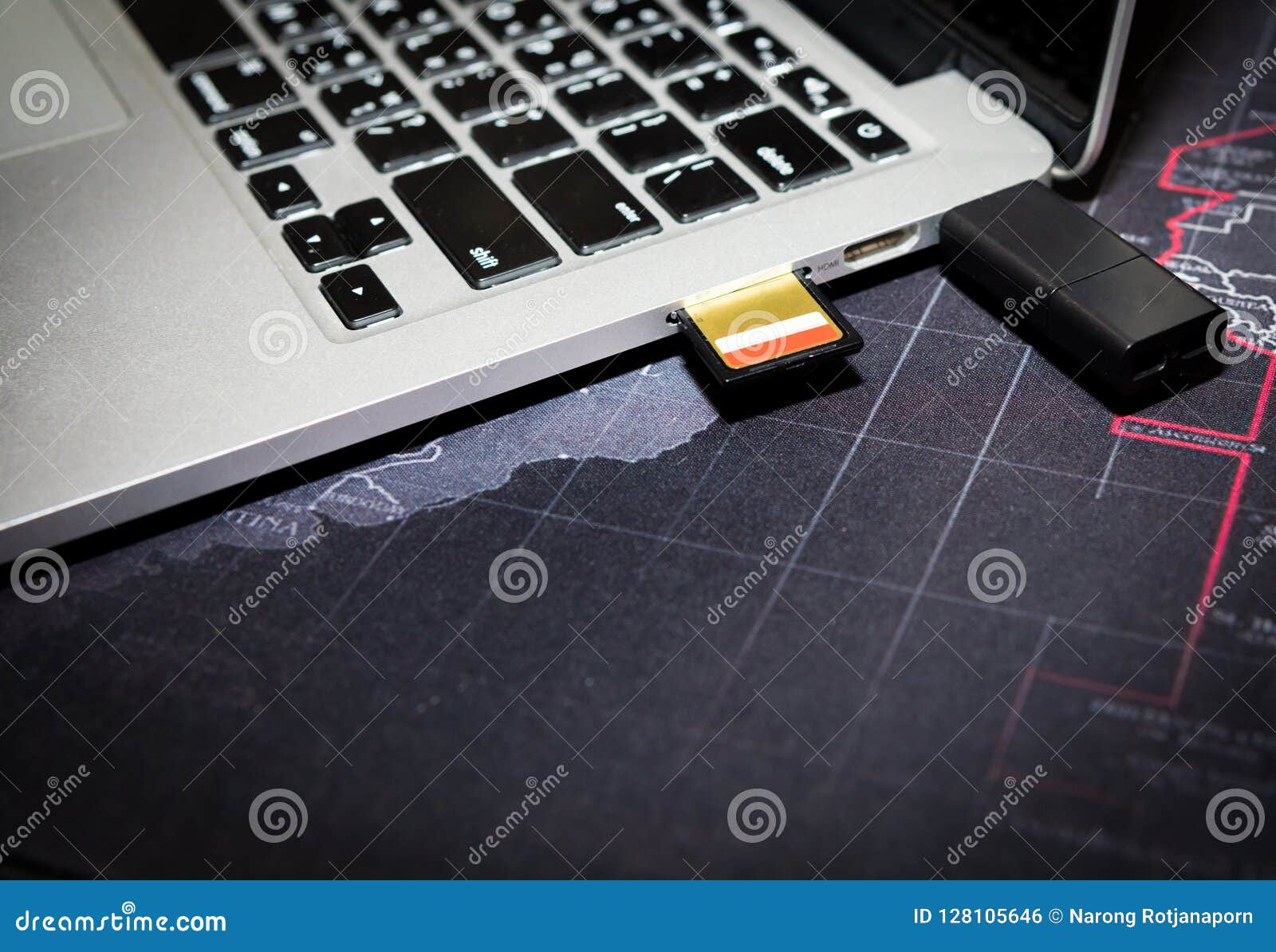 Inserting Sd Card Usb Flash Memory Drive Plugged Into A Computer Laptop Port Stock Photo Image Of Component Internet 128105646