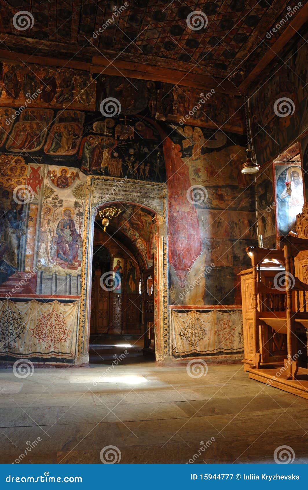 inside agios nikolaos monastery,meteora,greece