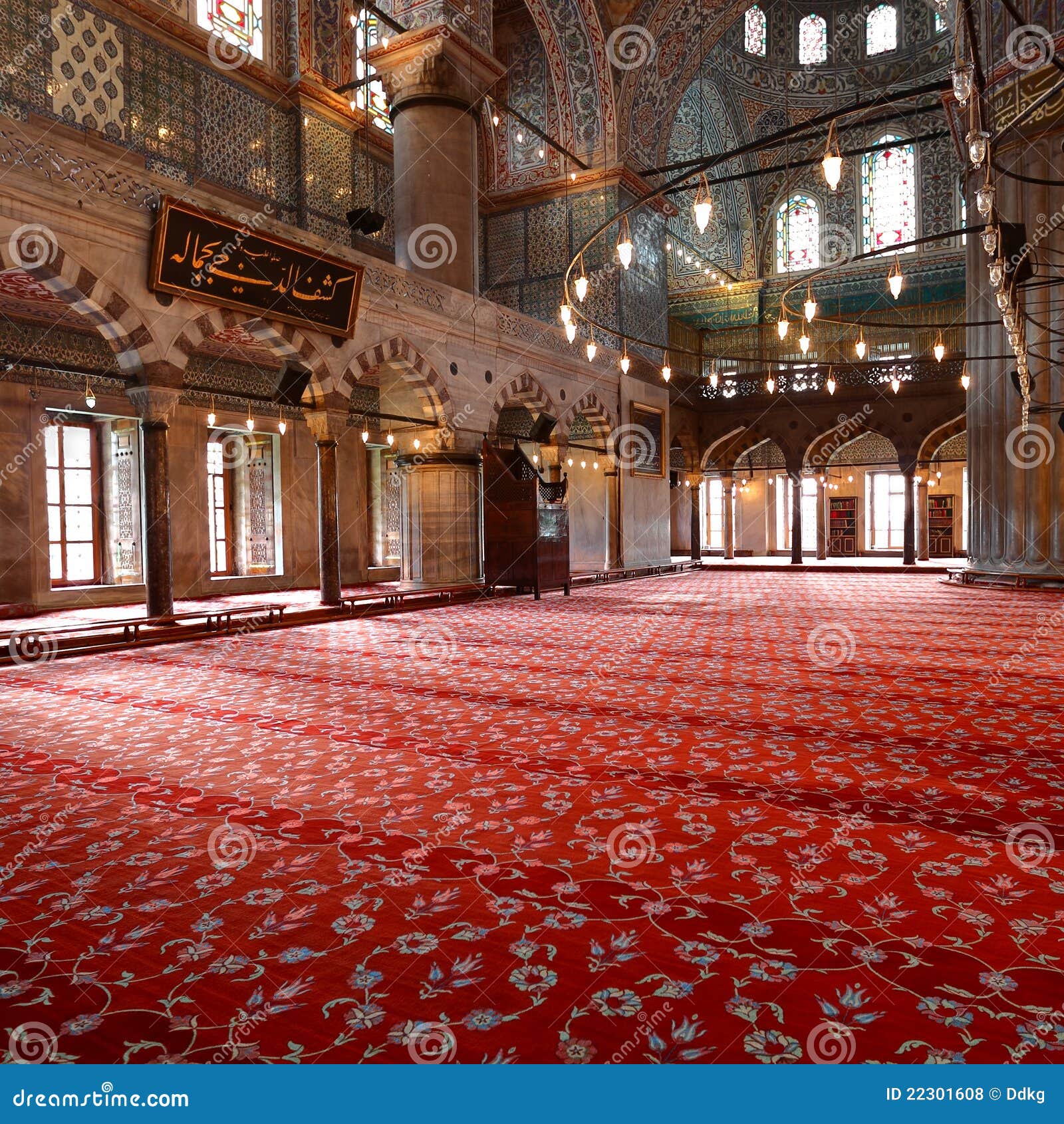 Inside the Blue Mosque in Istanbul Stock Photo Image of historic