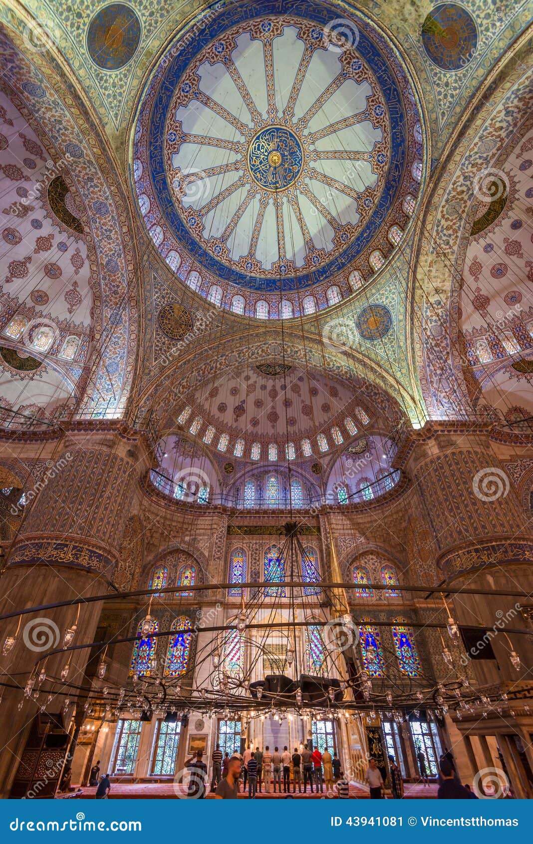 Inside the Blue Mosque stock image. Image of building 43941081