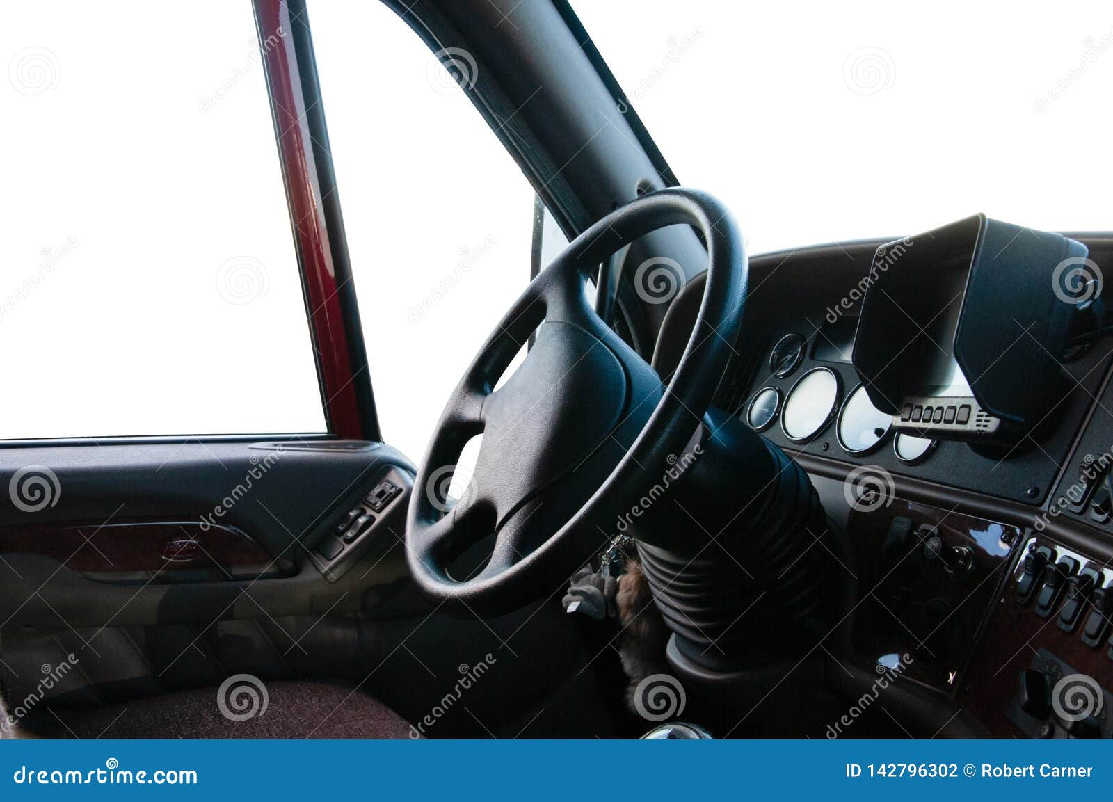 Inside The Cab Of A Big Truck Stock Photo Image Of