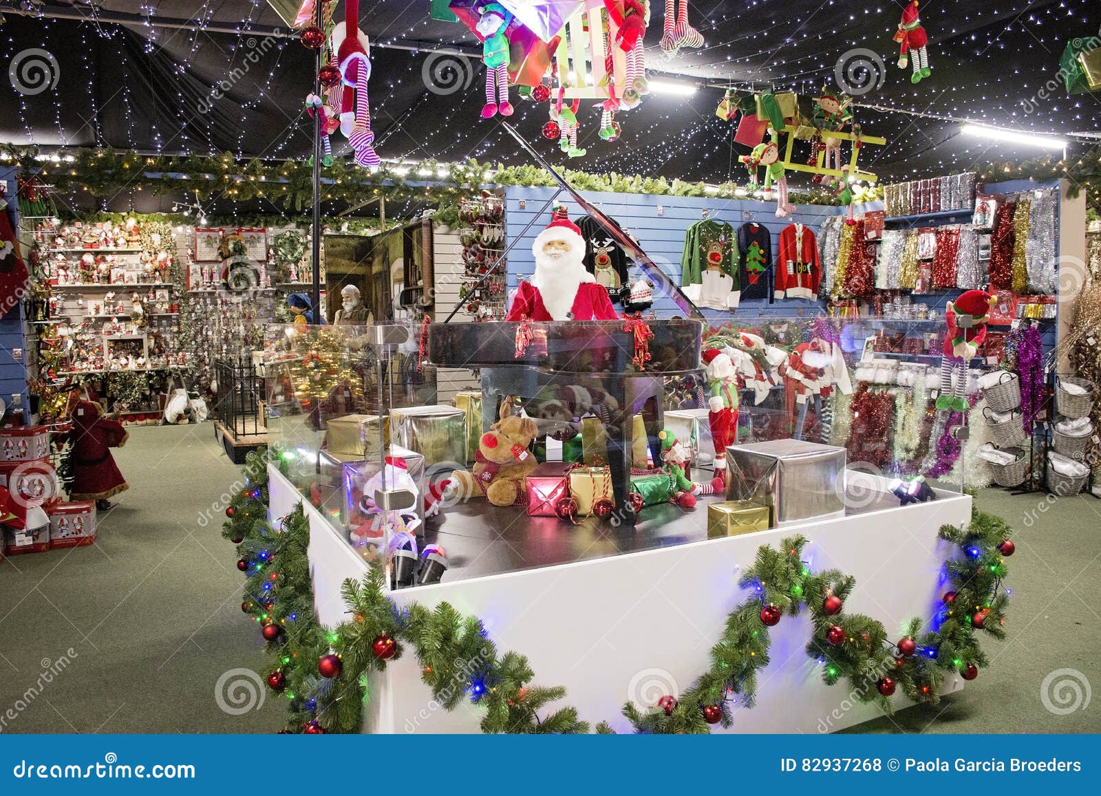 Inside a Christmas store editorial stock photo. Image of indoor - 82937268