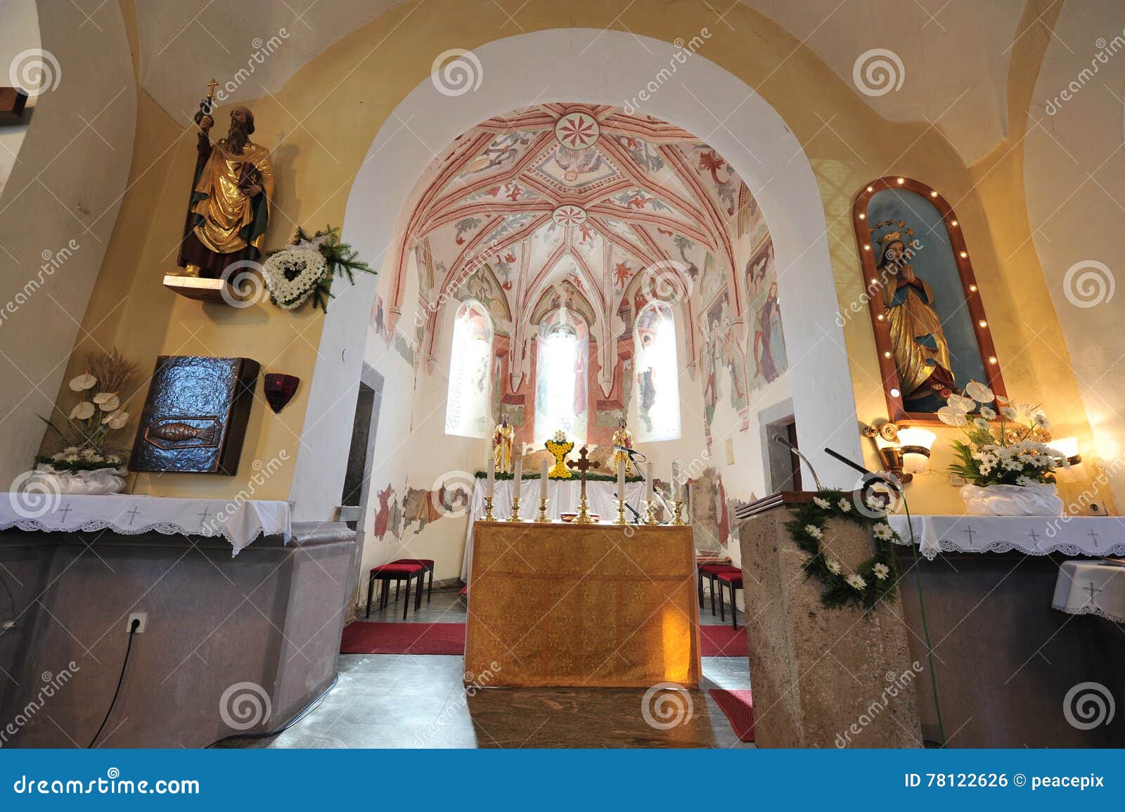 Inside of a church, altar. editorial photo. Image of faith 78122626