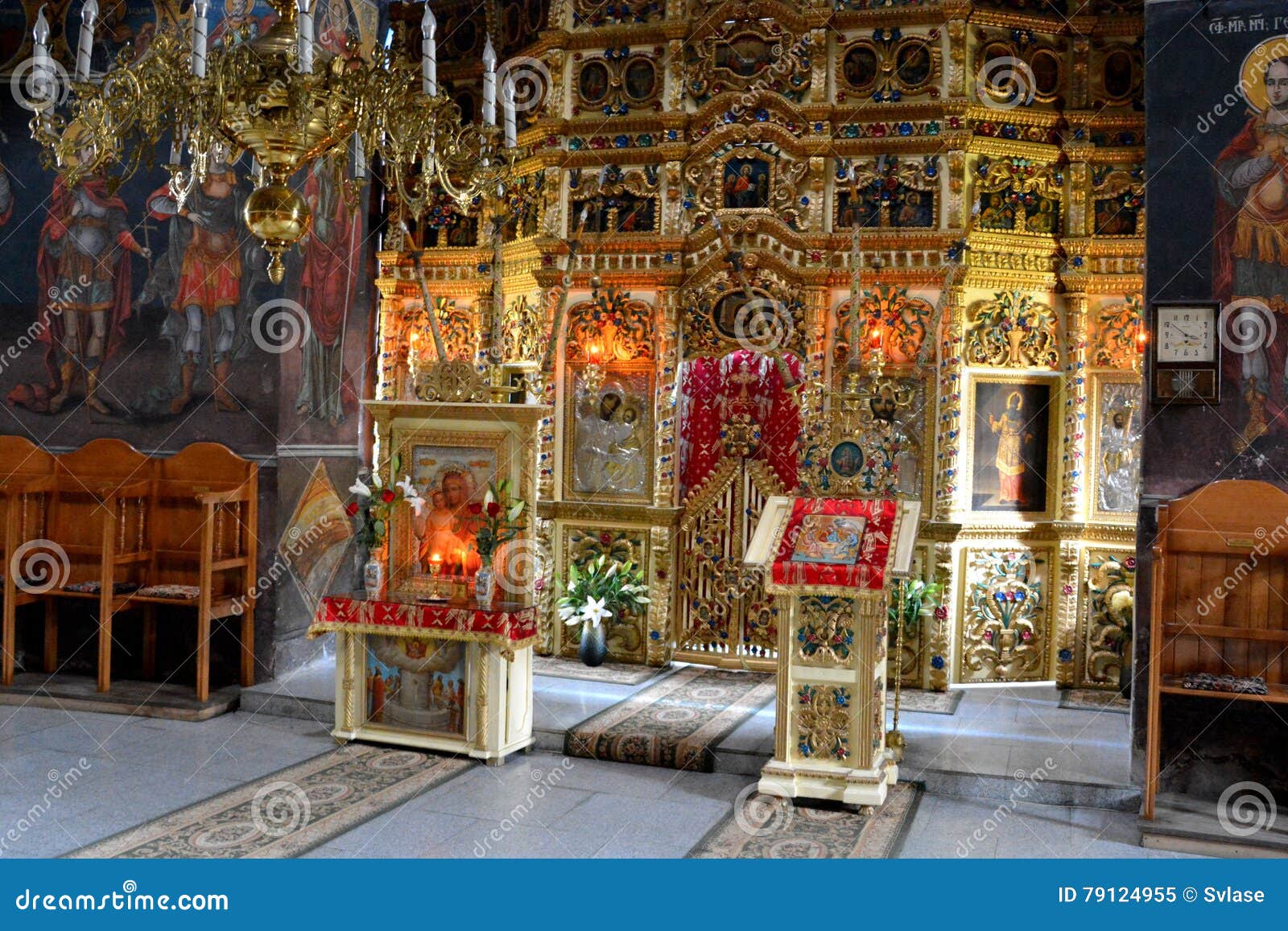 inside church of cheia monastery, romania