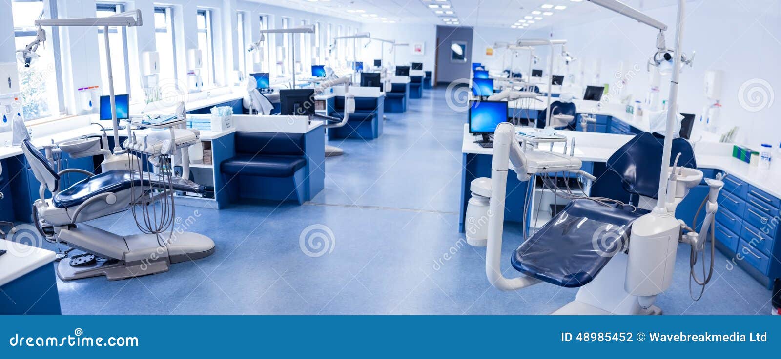 Inside of the Clinic with Dentists Chairs Stock Photo Image of