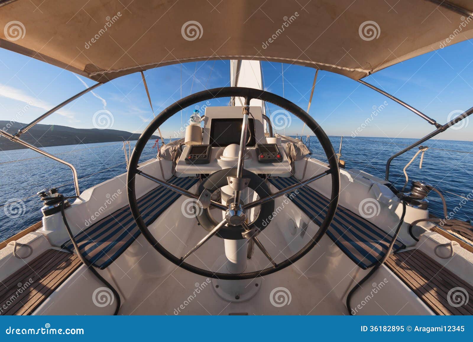 Inside the cockpit stock image. Image of sailboat, interior 36182895