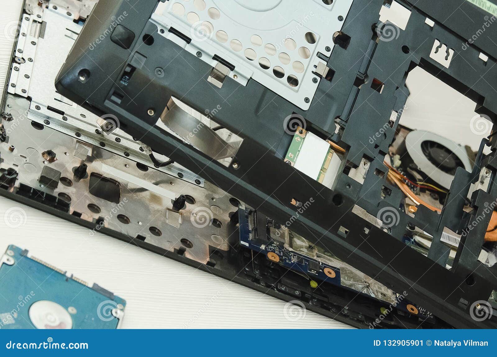 Inside the Computer. Electronic Components of Laptop Stock Image