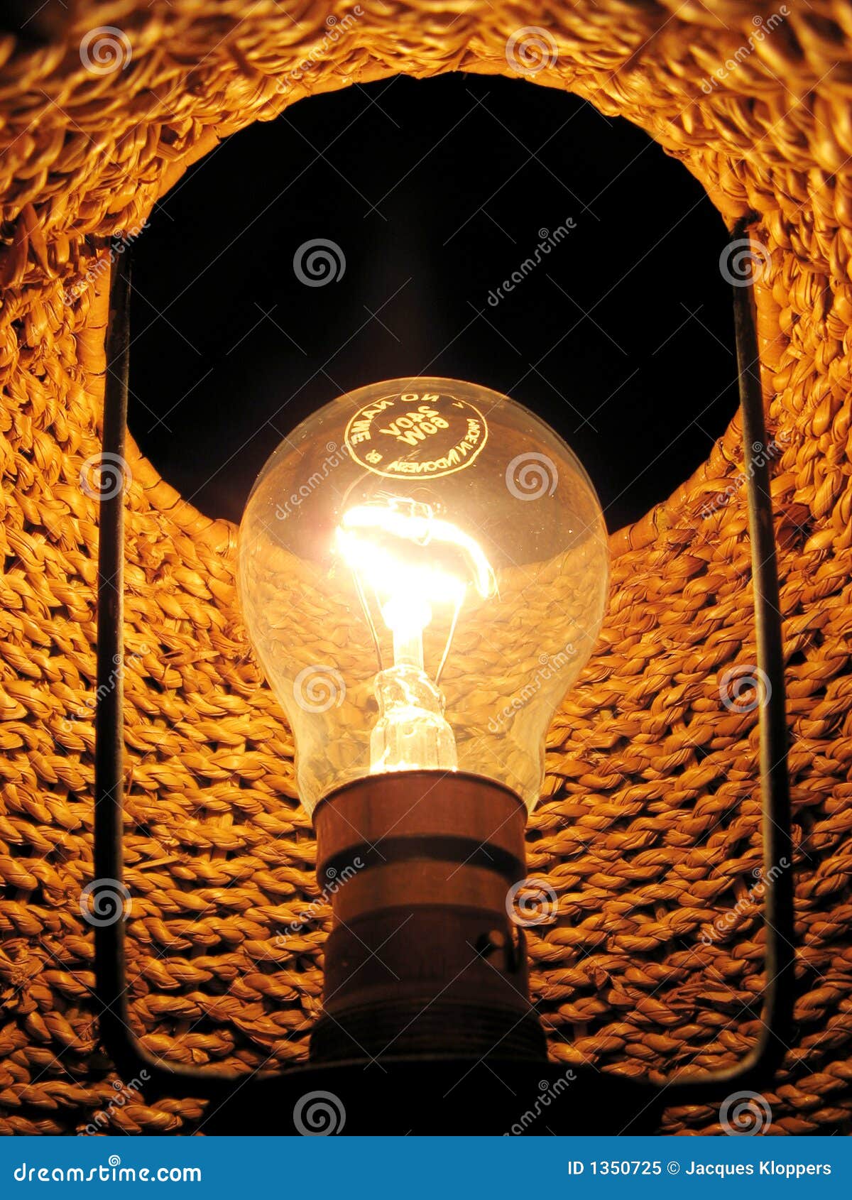 Electric Lamp Hanging From Reapair Ceiling RoyaltyFree Stock