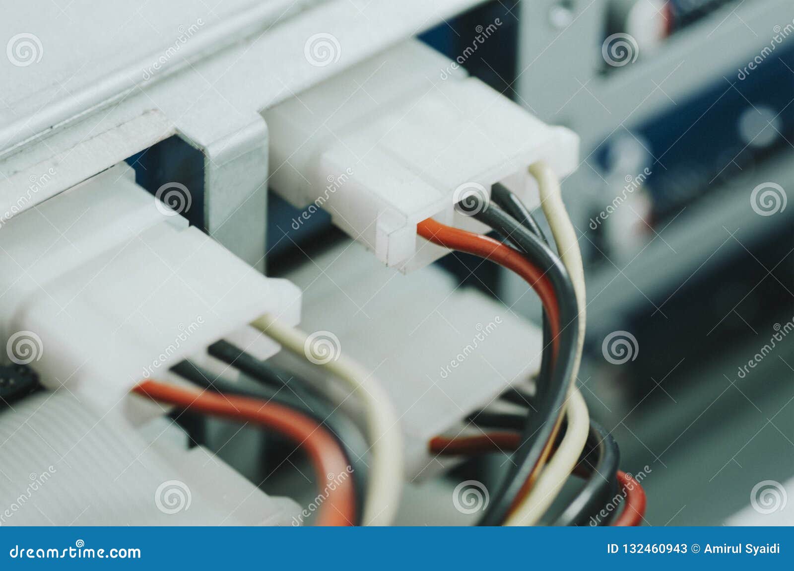 Inside Electronic Device, Power Supply Cable Attach To the External