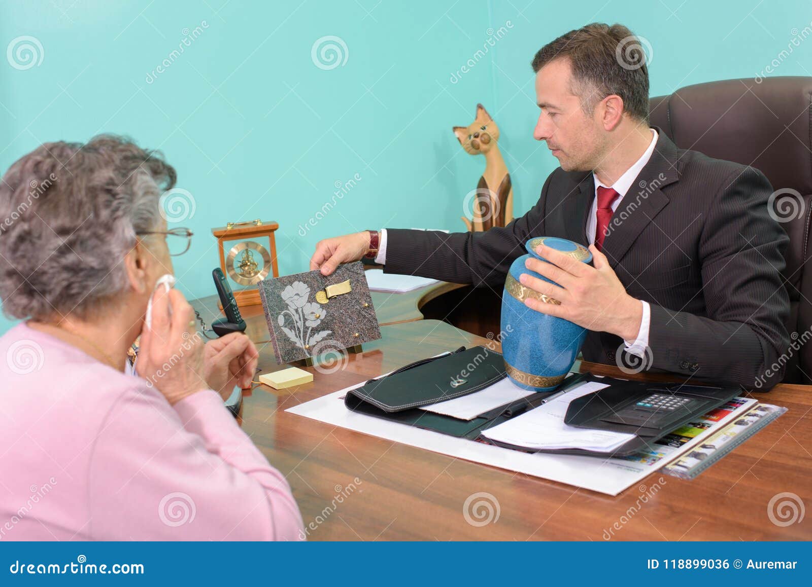Inside a funeral office stock photo. Image of aged, talk 118899036