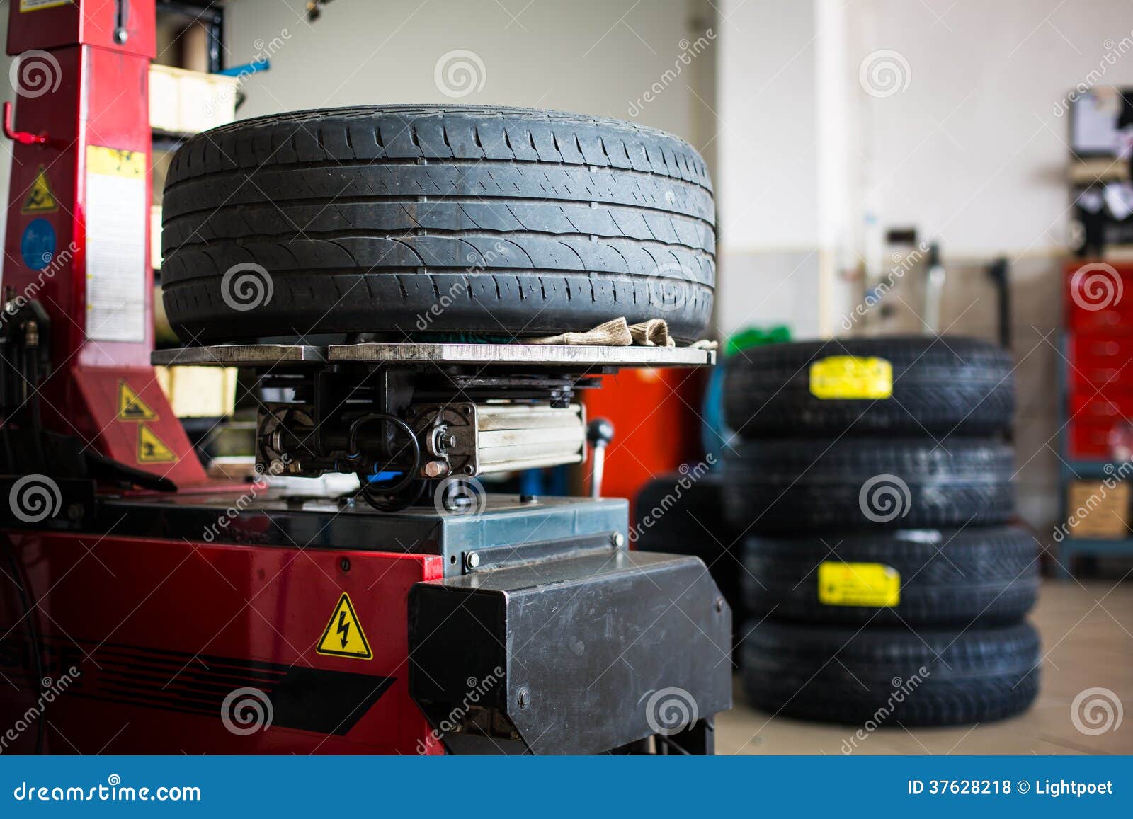 Inside a Garage Changing Wheels/tires Stock Photo Image of shop
