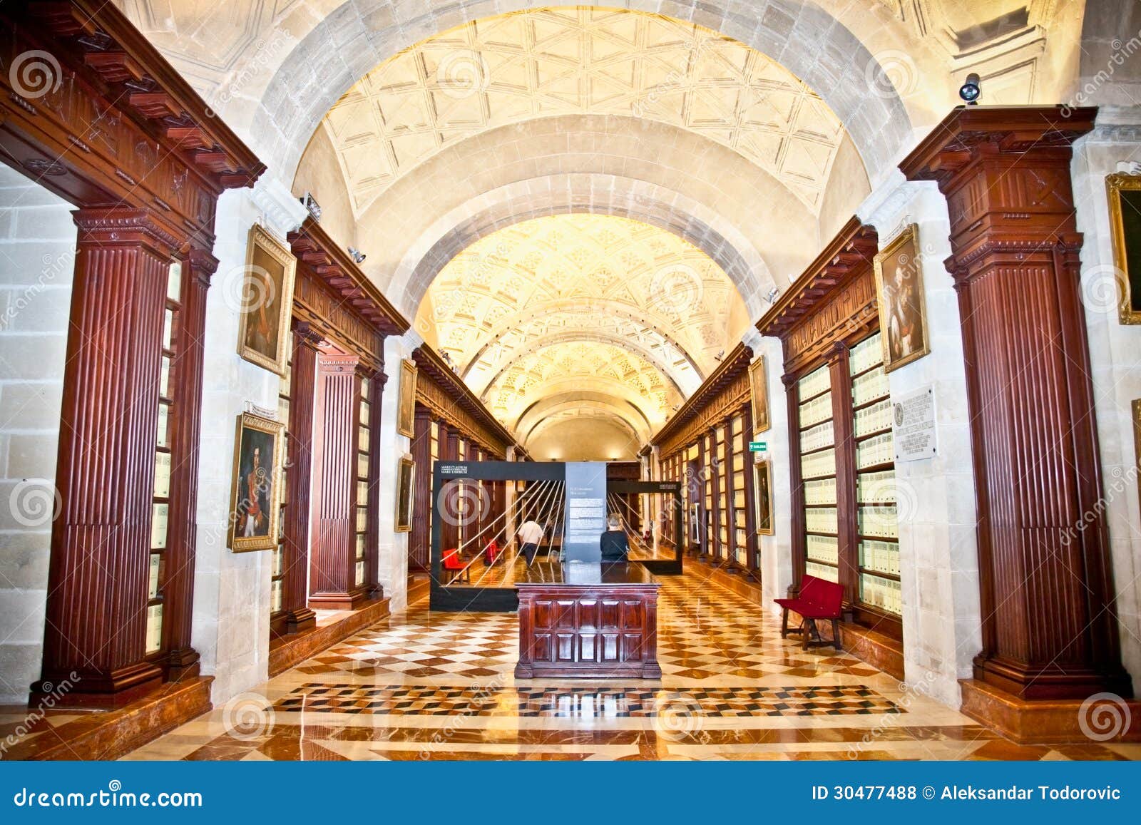 Inside General Archive of the Indies in Seville, Spain. Stock Photo - of madrid, seville: 30477488