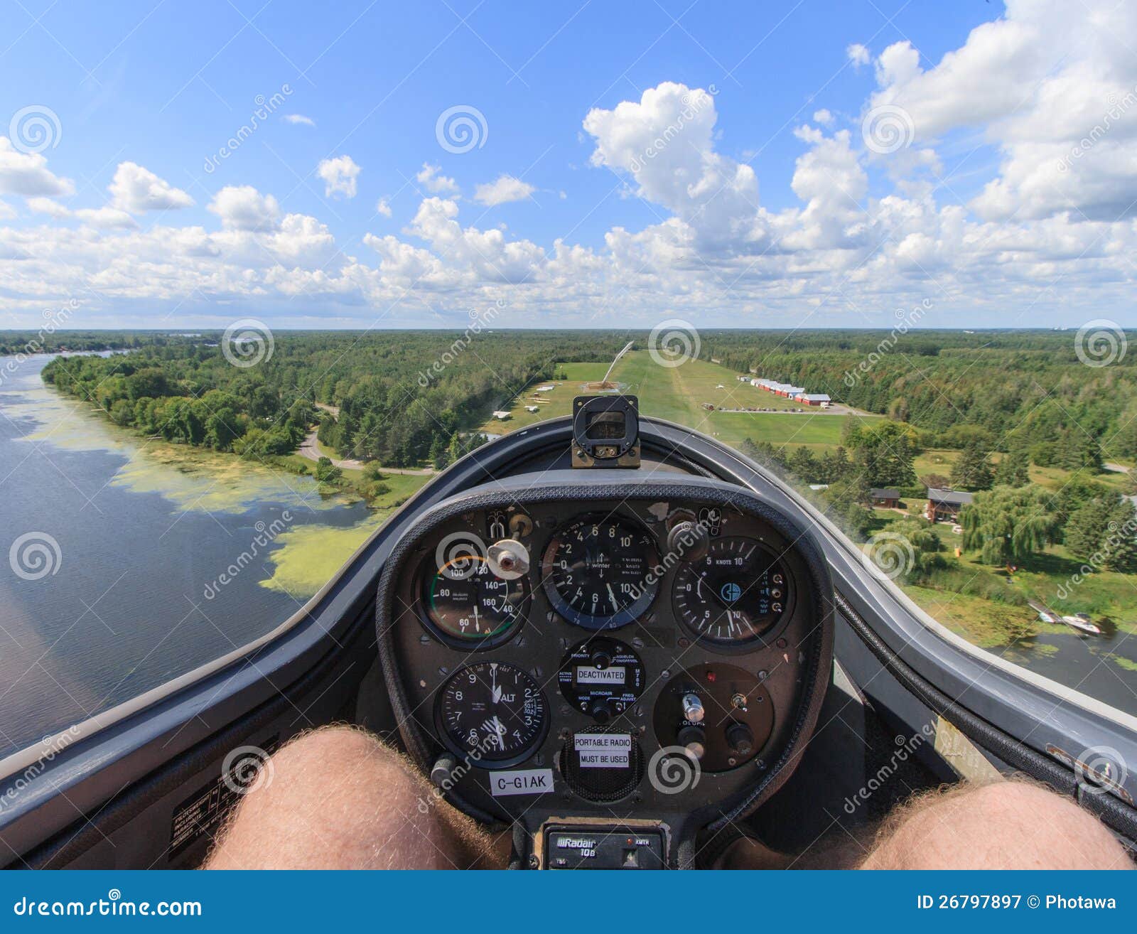 Inside a Glider Approaching Airstrip Editorial Photography Image of