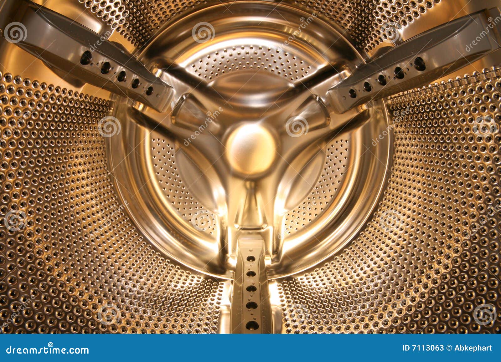 Inside The Golden Washing Machine Stock Image Image of