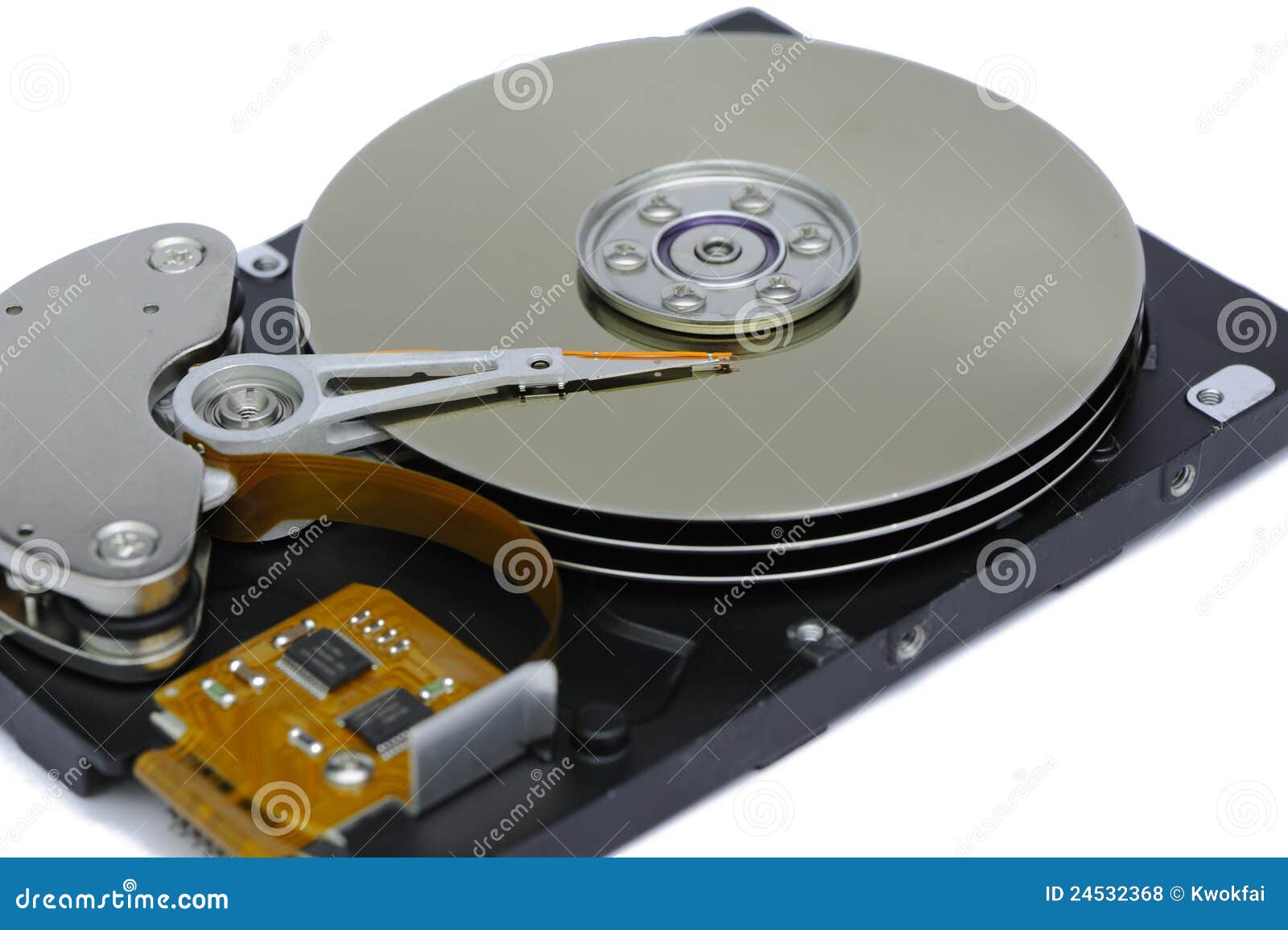 Inside of Harddisk stock Image of magnetic, drive -