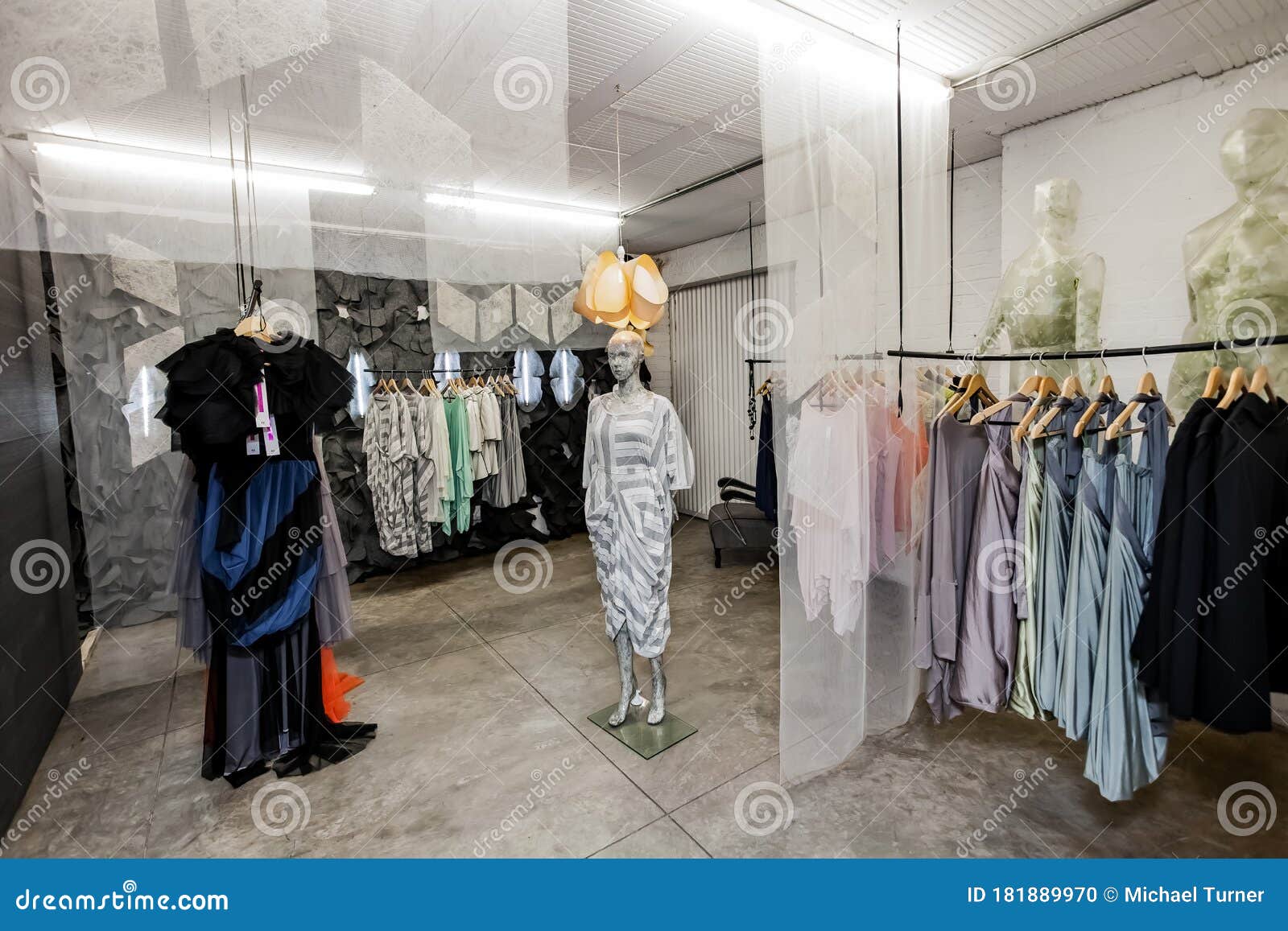 Inside Interior of a Small Independent Fashion Clothing Retail Store ...