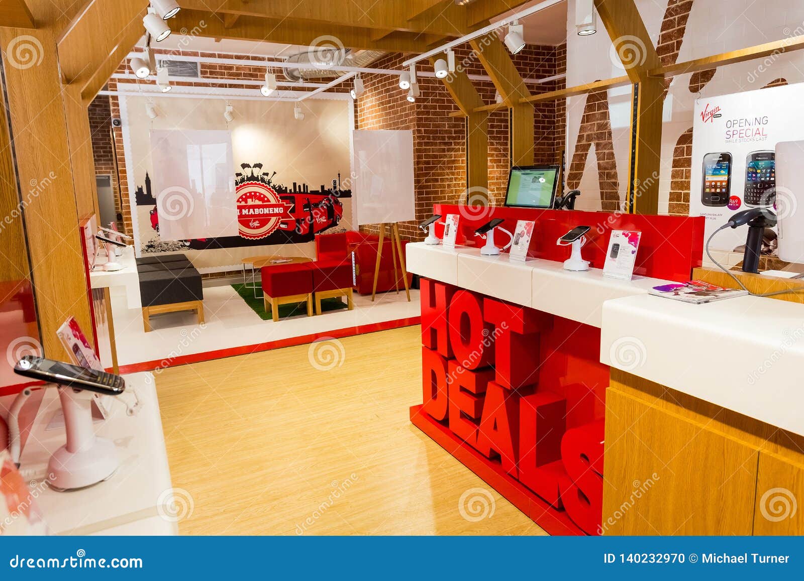 Inside Interior Of A Virgin Mobile Store Stock Photo Image