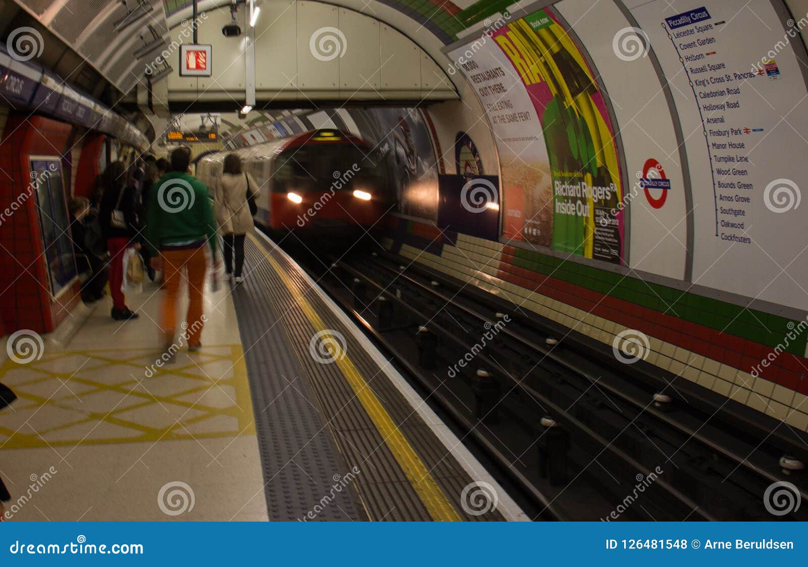 Inside the London Underground in London, England. Editorial Stock Photo