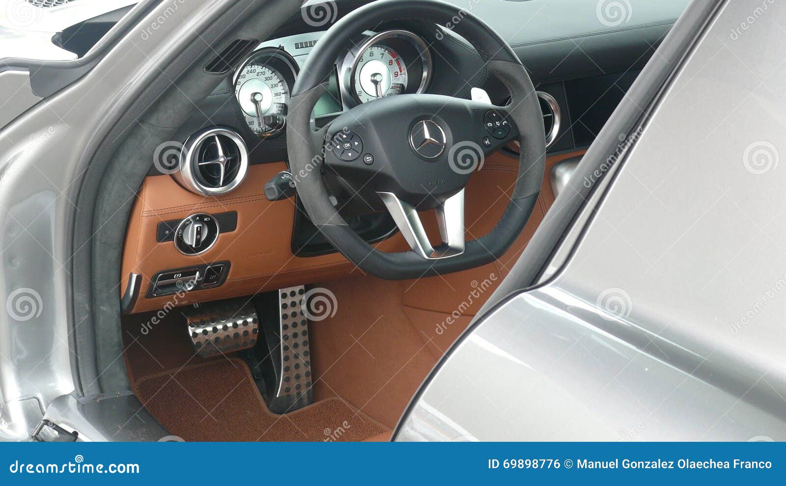 Inside Of A Mercedes Benz Sls Amg 6 3 Editorial Photo Image Of
