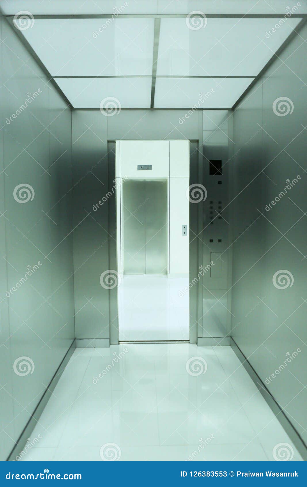Inside A Mock Up Elevator Stock Image Image Of Office 126383553