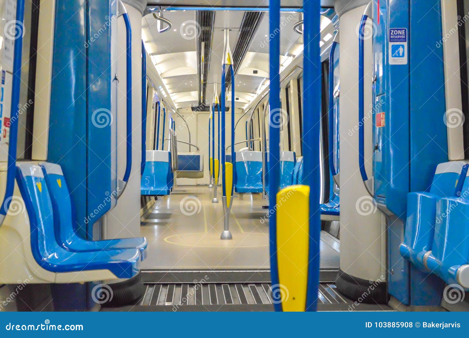 inside of the new metro train in montreal