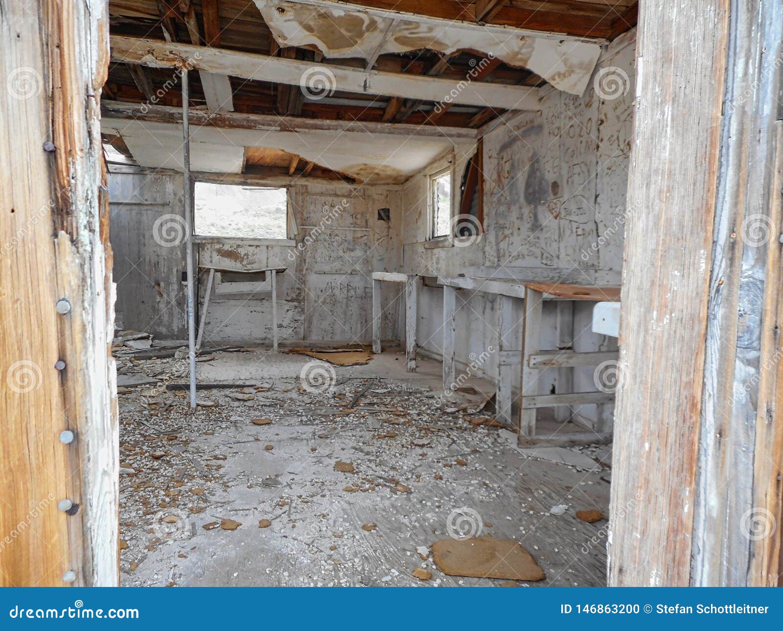 Inside An Old House Made Of Wood Stock Photo Image Of Damaged Empty