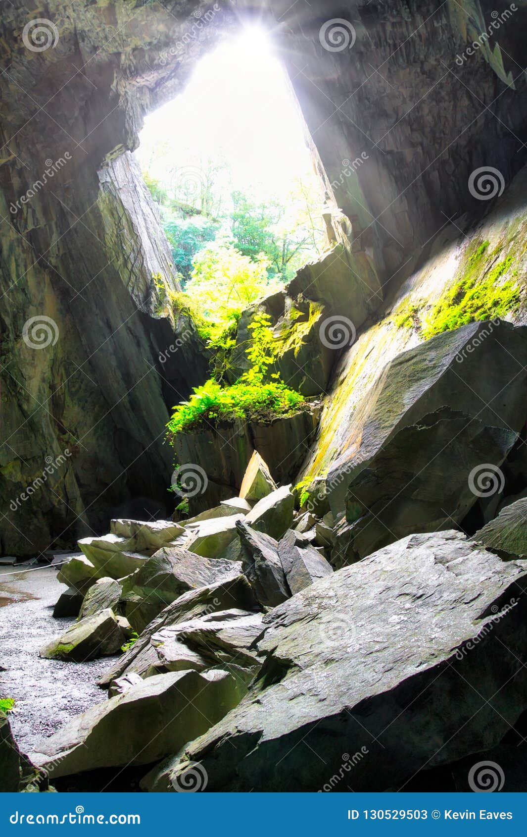 Inside the Old Mine Workings Known As Cathedral Cavern, or Cave Stock