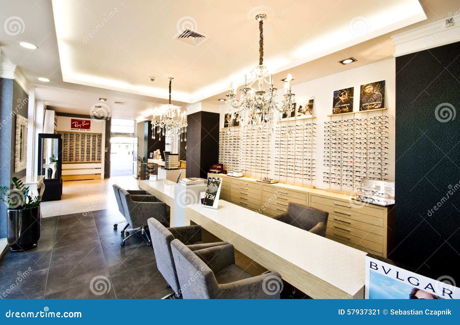 Inside optician shop editorial photo. Image of chair 57937321