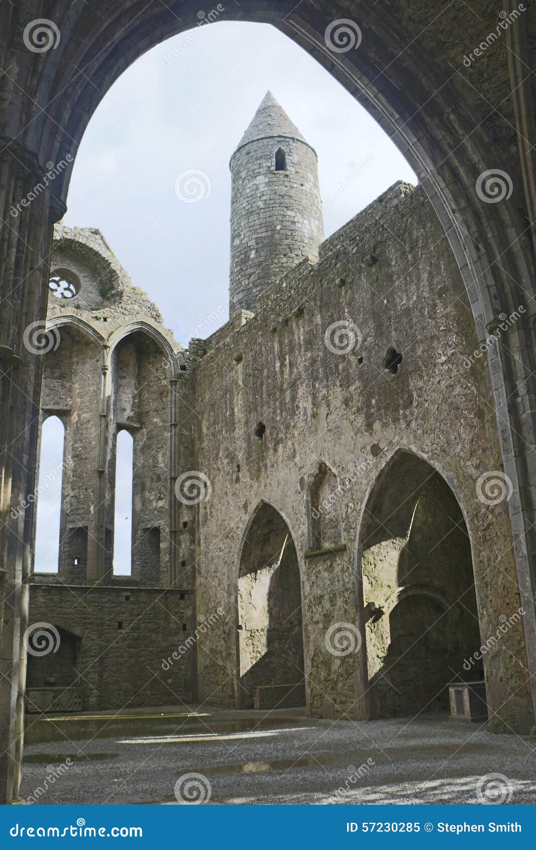 Inside Roofless Cathedral Rock Of Cashel Co Tipperary Stock