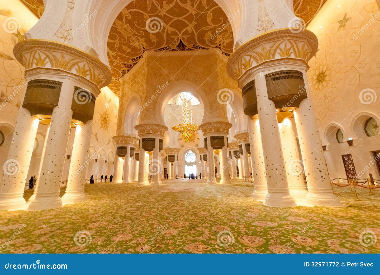 Inside The Sheikh Zayed Grand Mosque Stock Photo Image Of