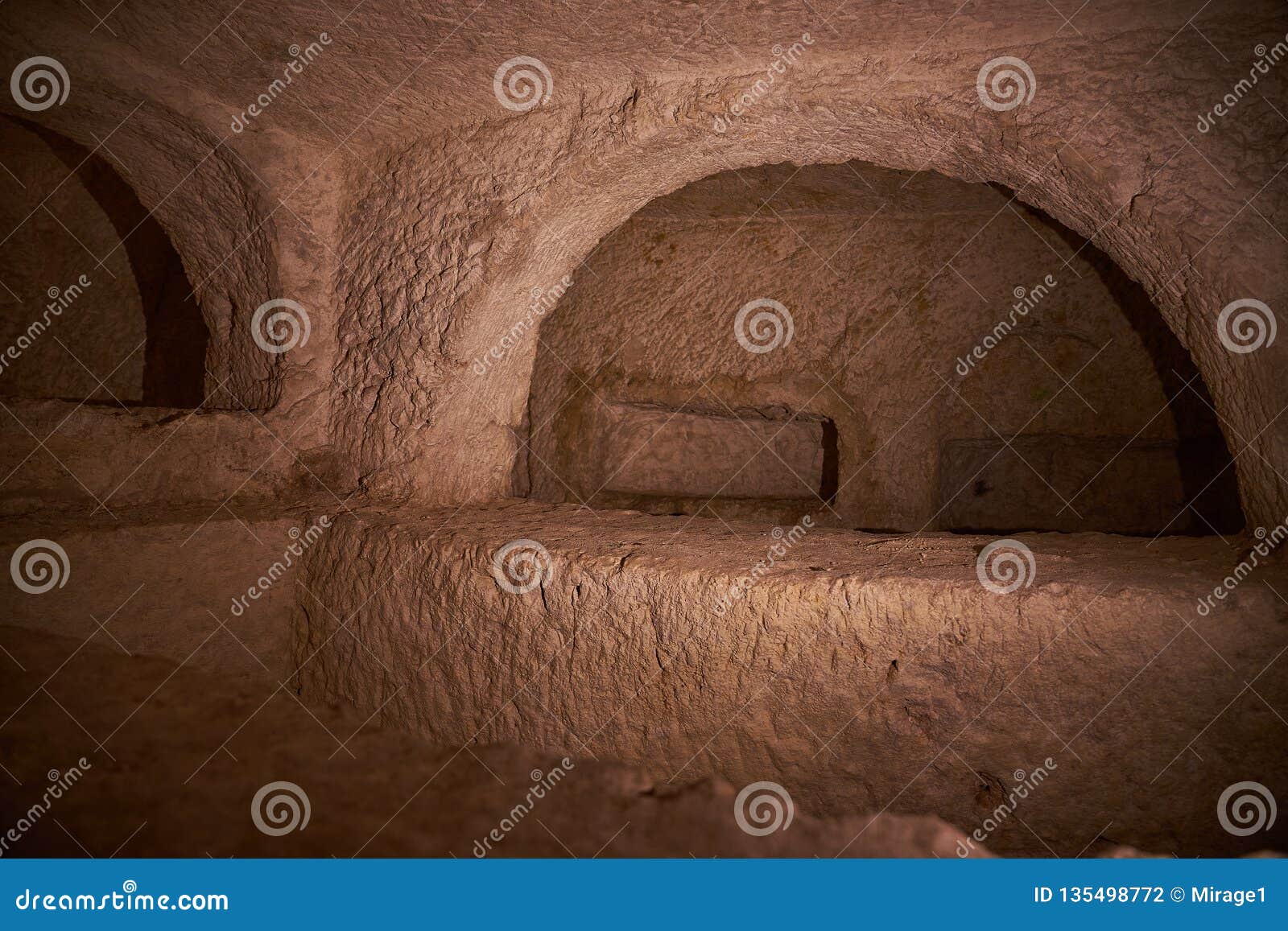 inside the st. pauls catacombs at rabat, malta