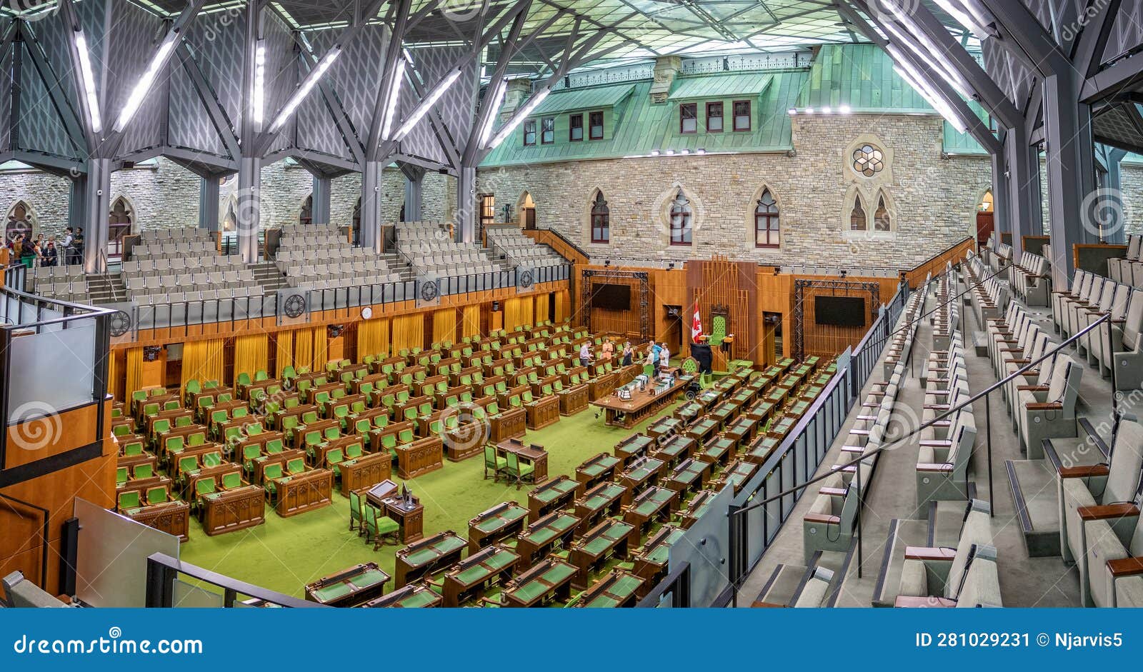 Inside the Temporary Canada House of Commons Chamber in the West Blcok