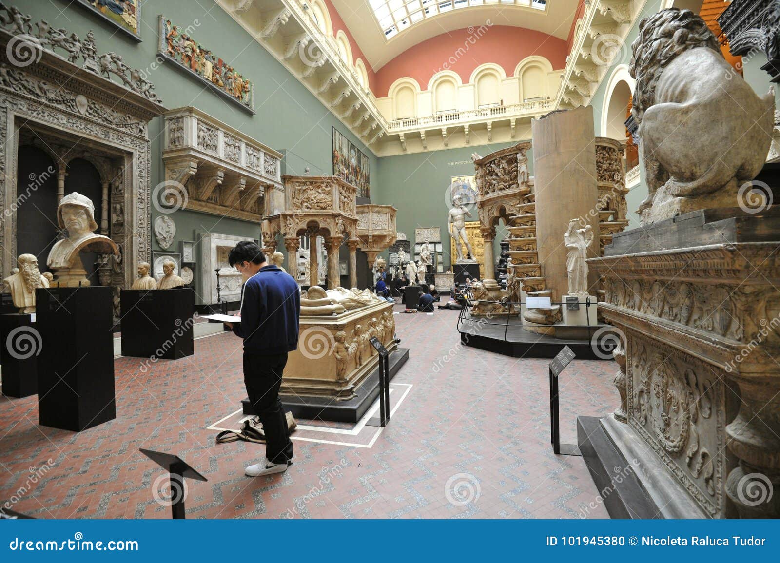 Inside Victoria and Albert Museum in London, England Editorial