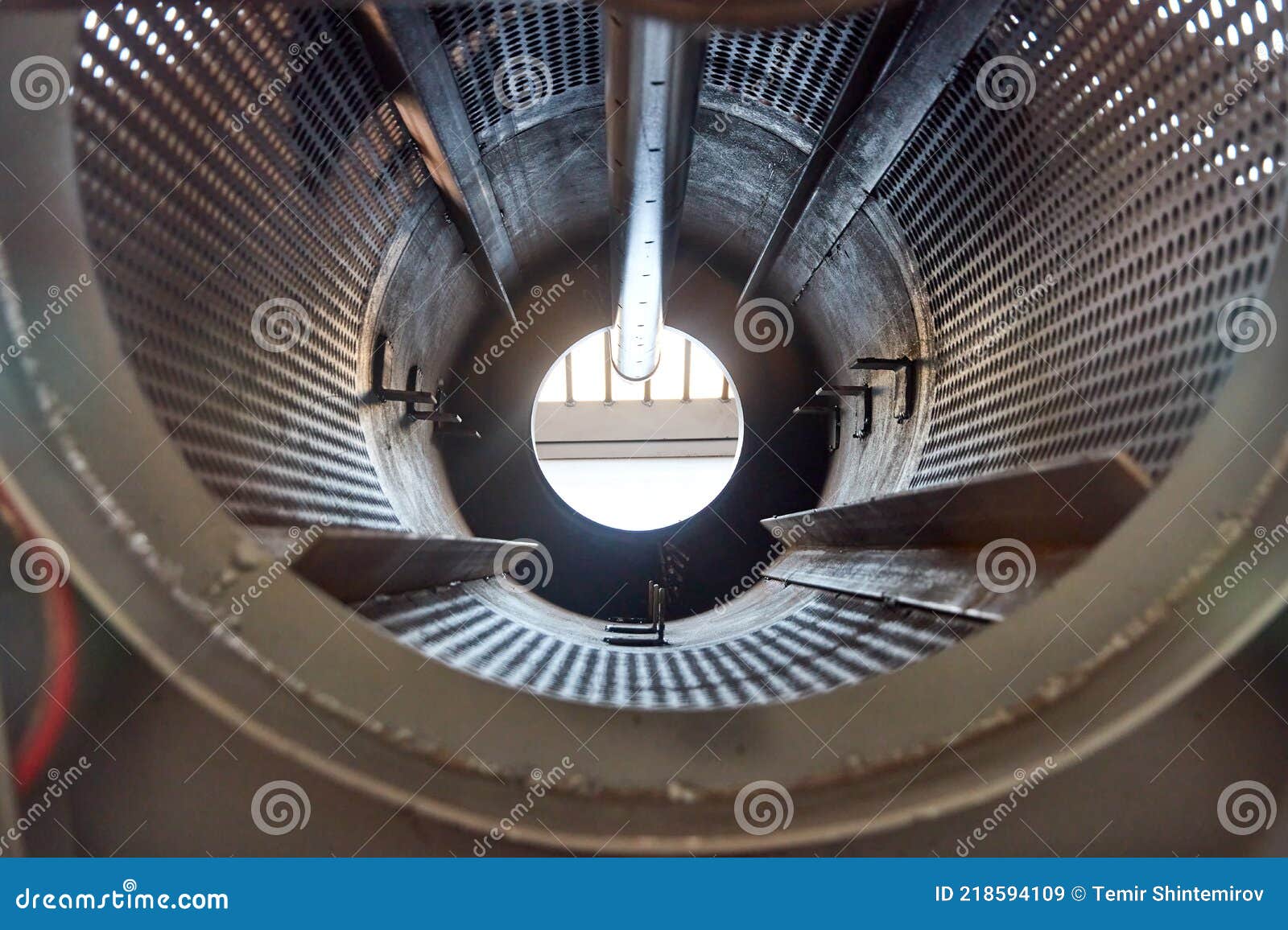 Inside View of the Drum Screen for Sifting Sand and Stones in Gold Mining Stock Image Image of